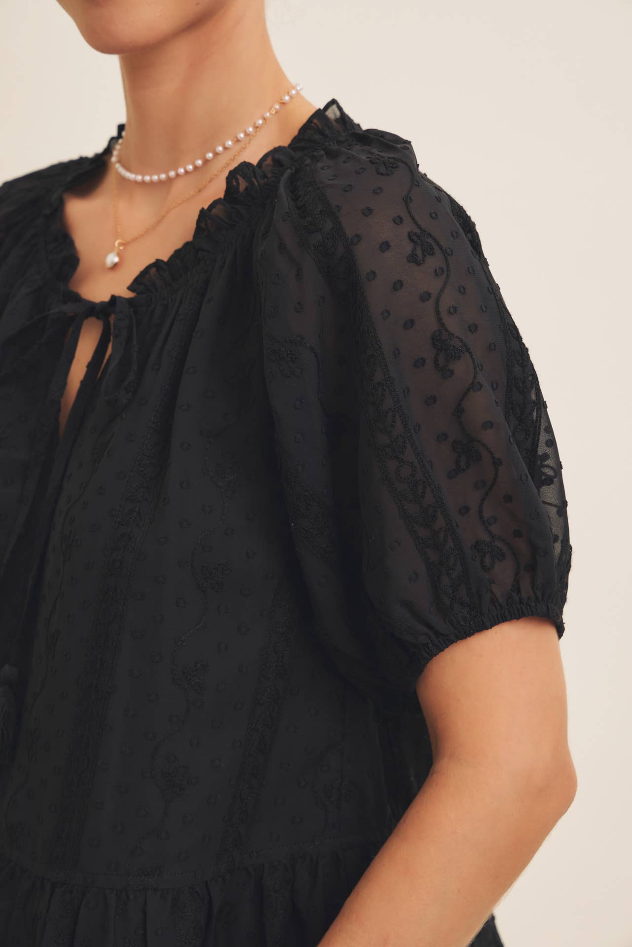 Alicia Embroidered Chiffon Top