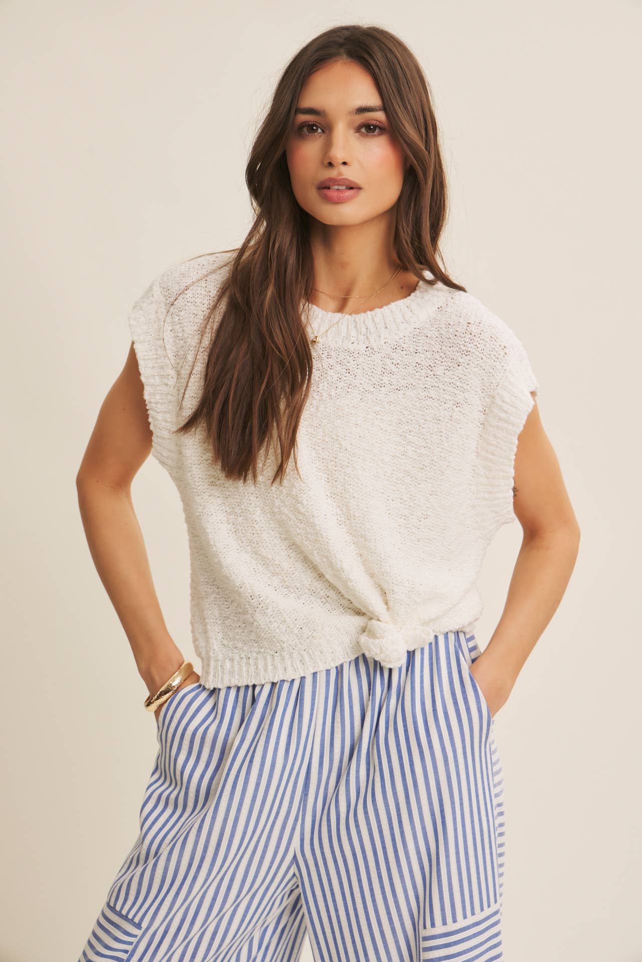 Laine Textured Sweater Tee