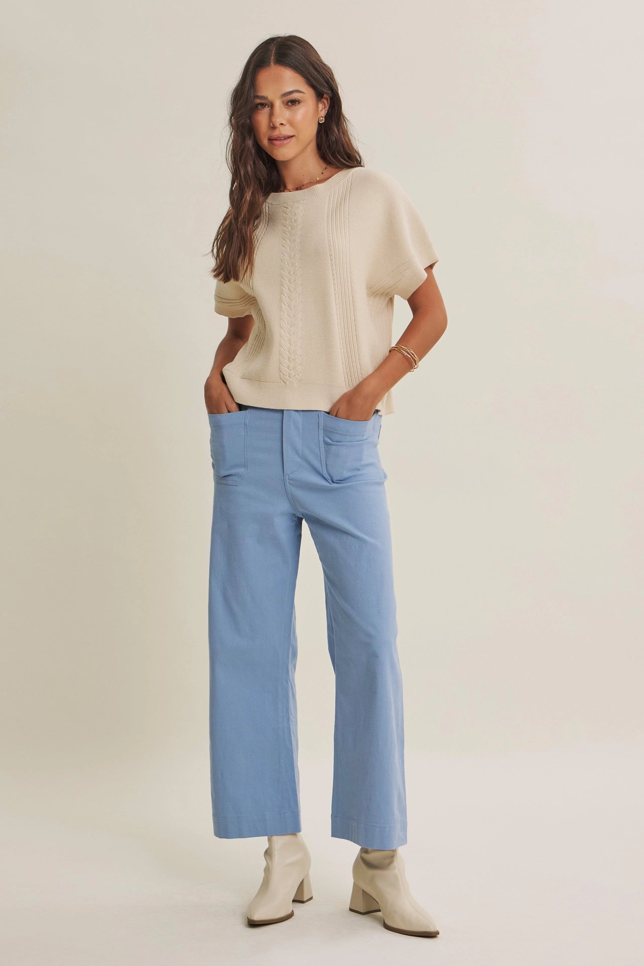 Katie Cotton Linen Crop Pant