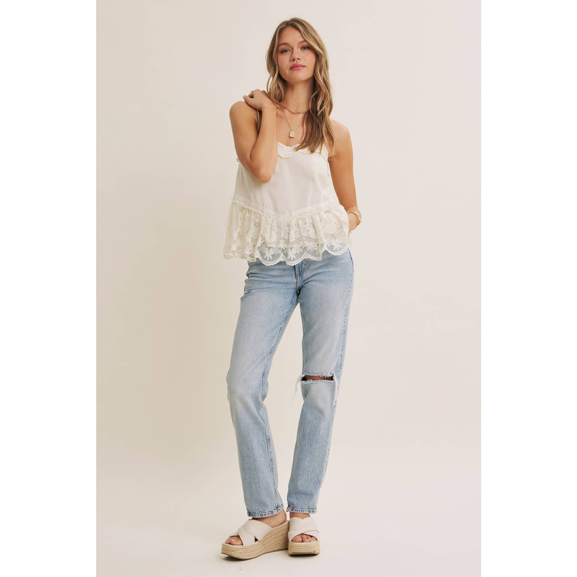 Vanessa Lace Flare Tank