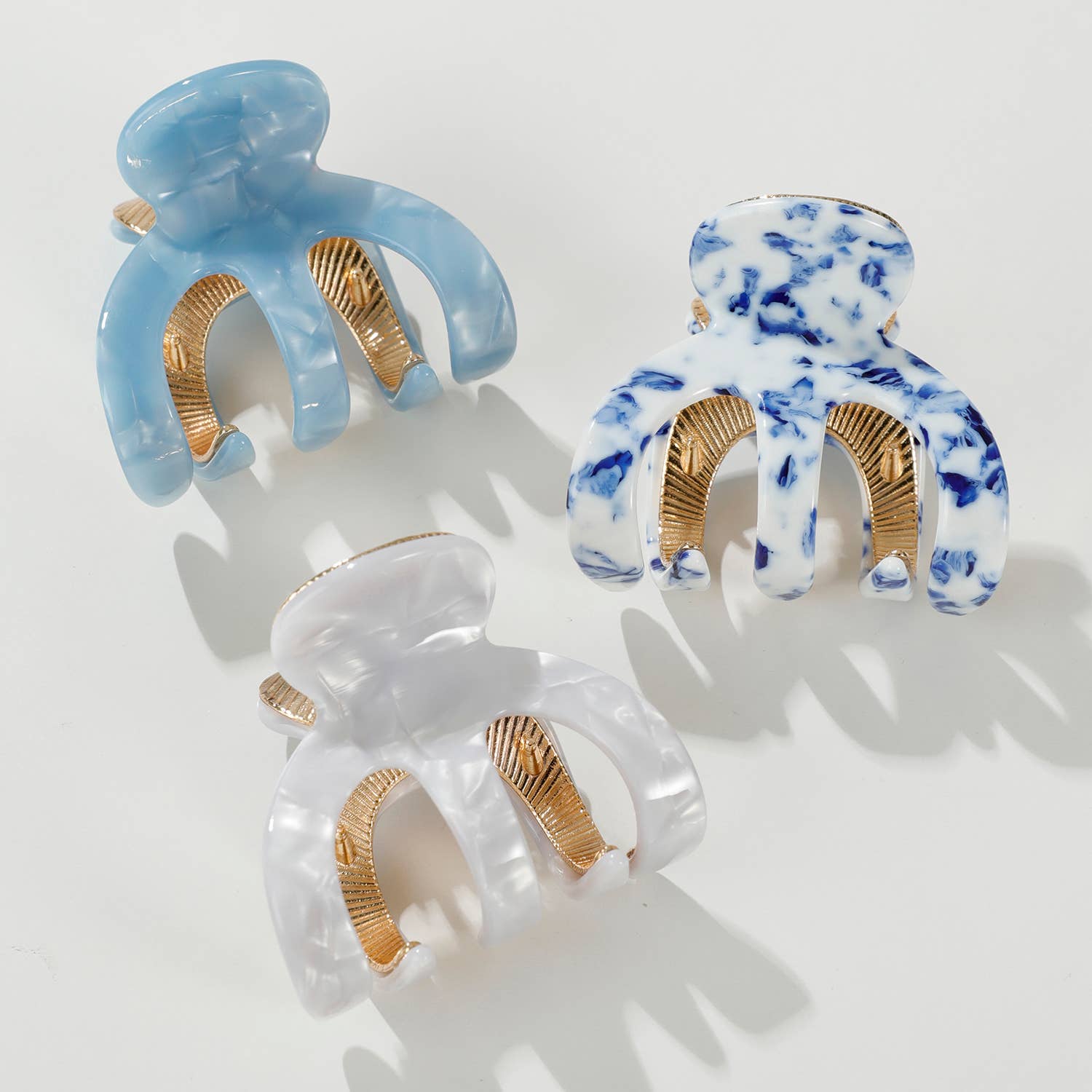 Jade Coastal Small Octopus Metal Claw Clip