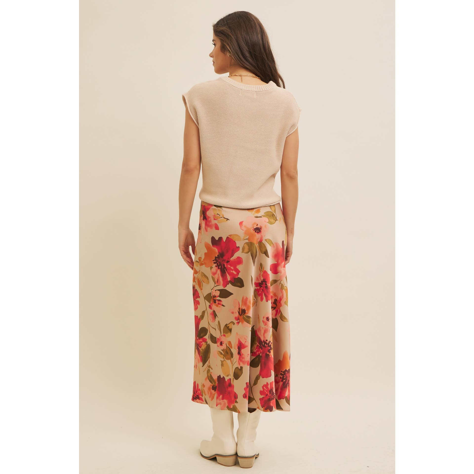 Jocelyn Floral Satin Maxi Skirt