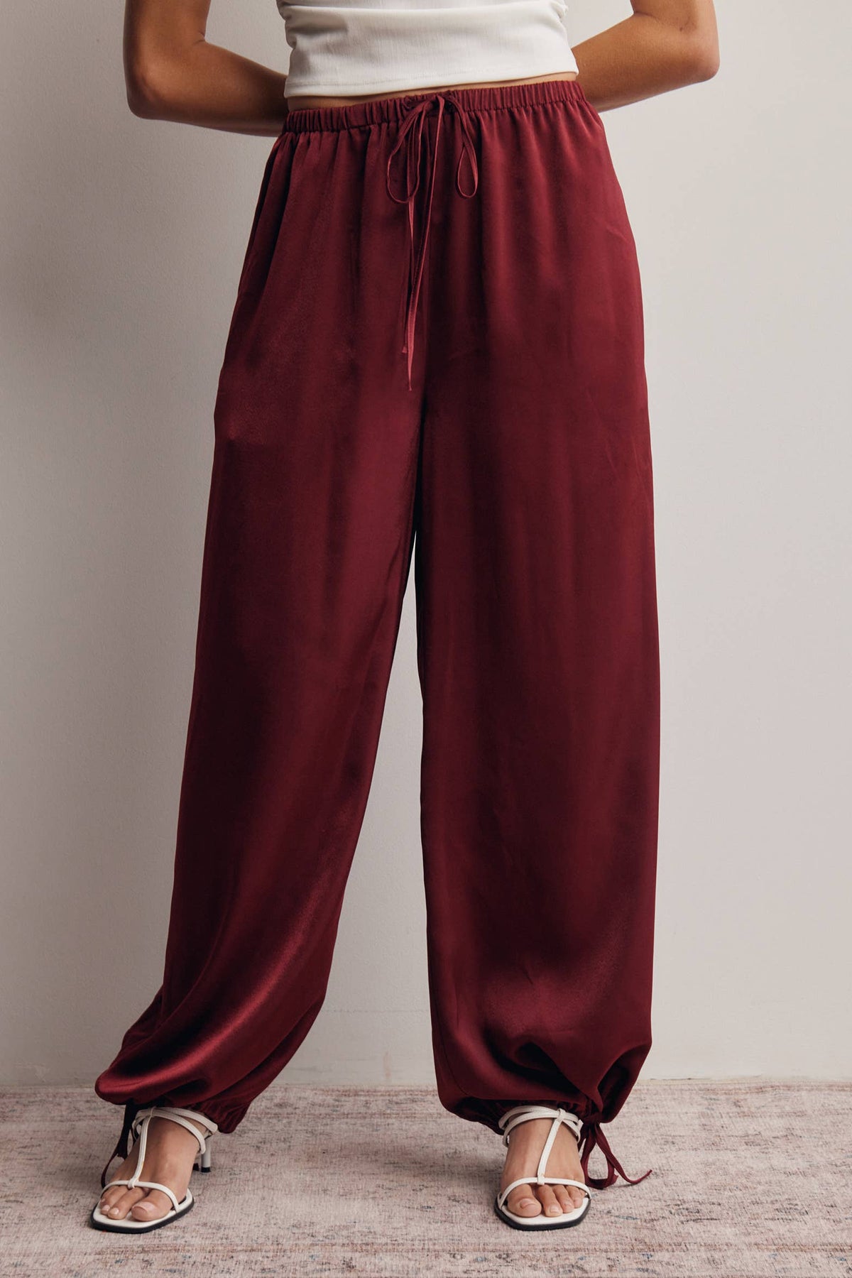 Claudia Wide Leg Tie Hem Pants