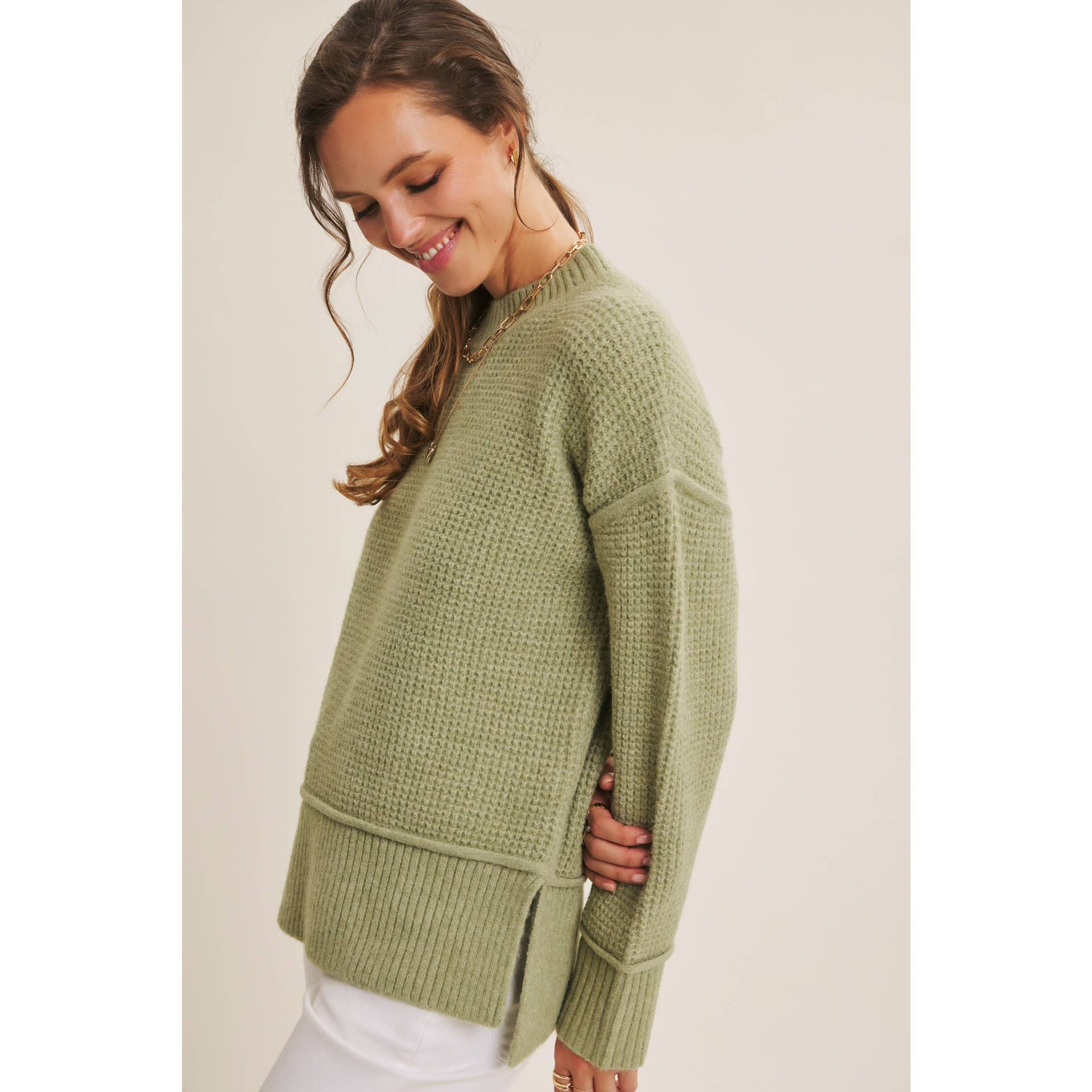 Natasha Brushed Waffle Sweater