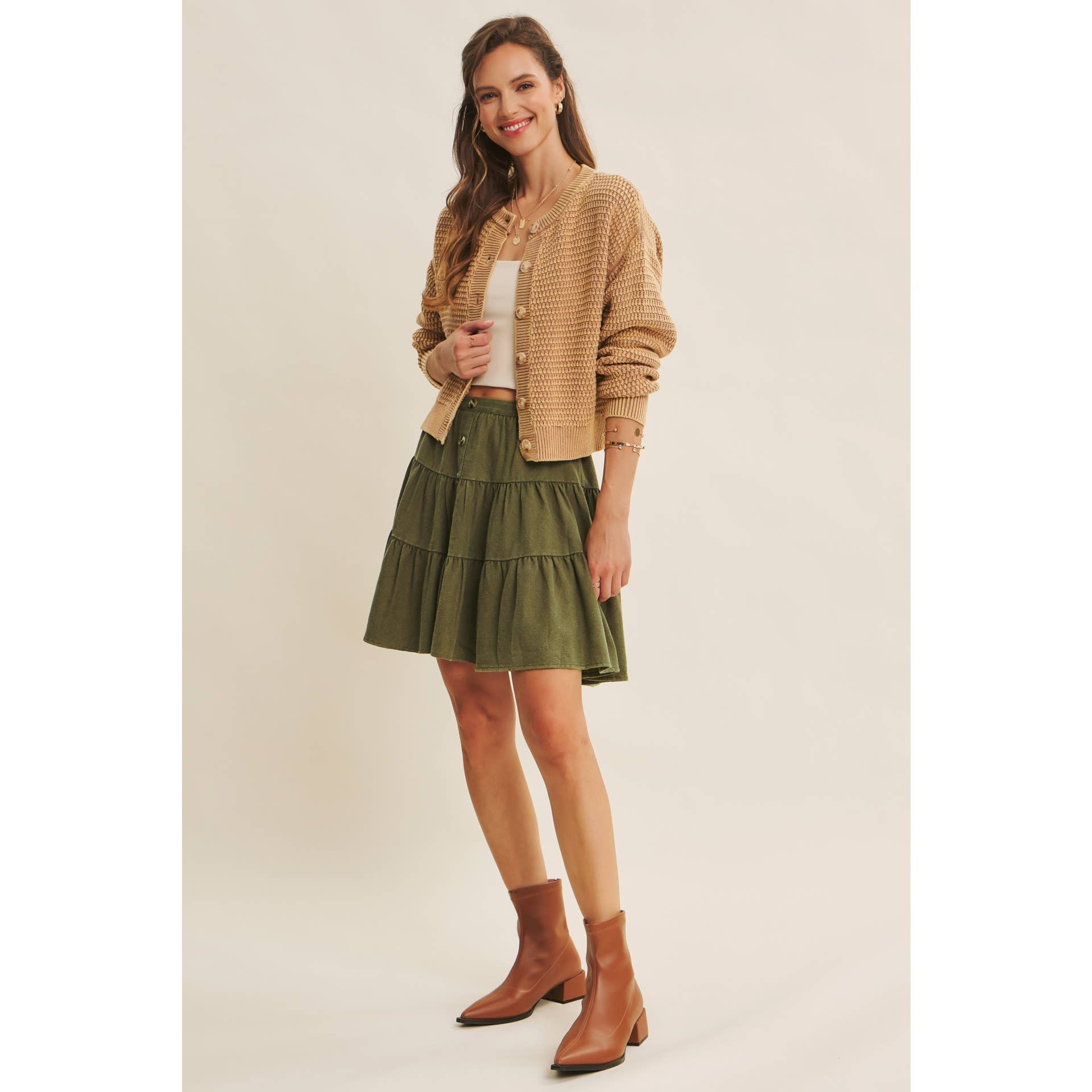Emmie Washed Ruffle Mini Skirt