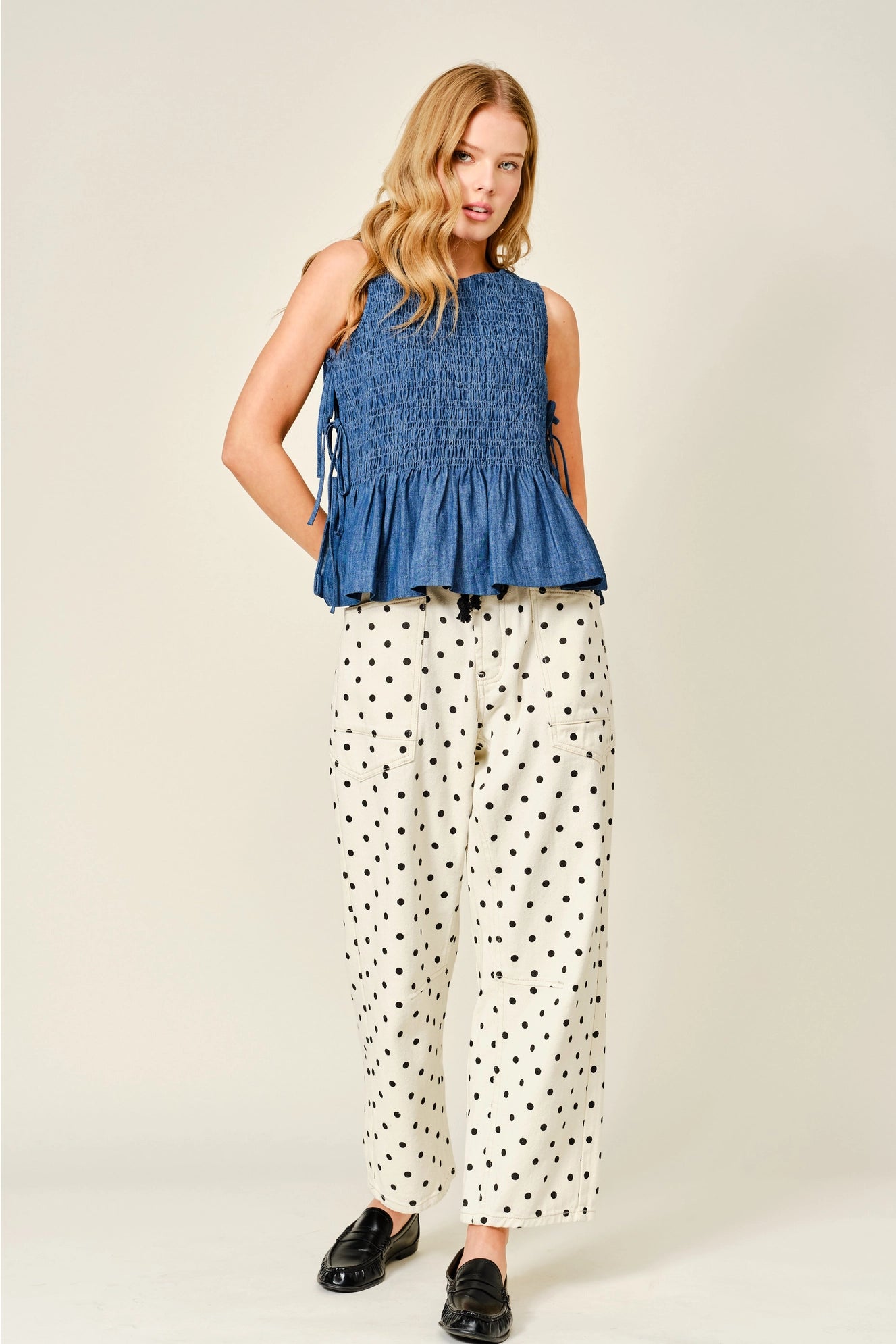 Quinn Smocked Tie Tank