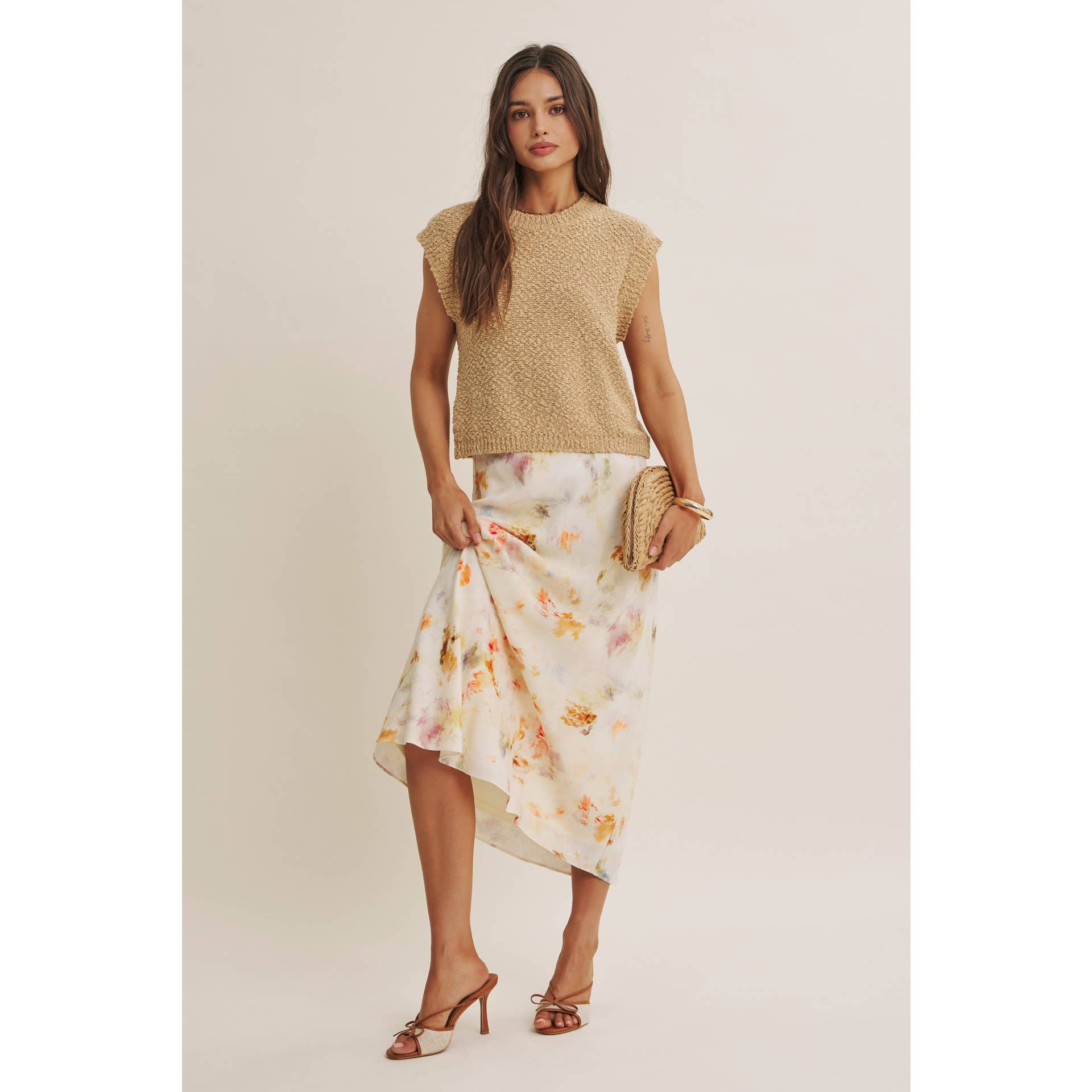 Vivian Abstract Midi Skirt