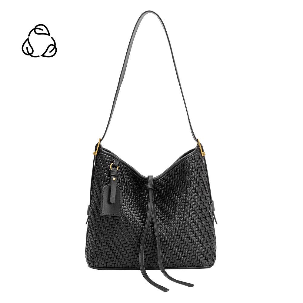 Thalia Black Recycled Vegan Leather Tote Bag