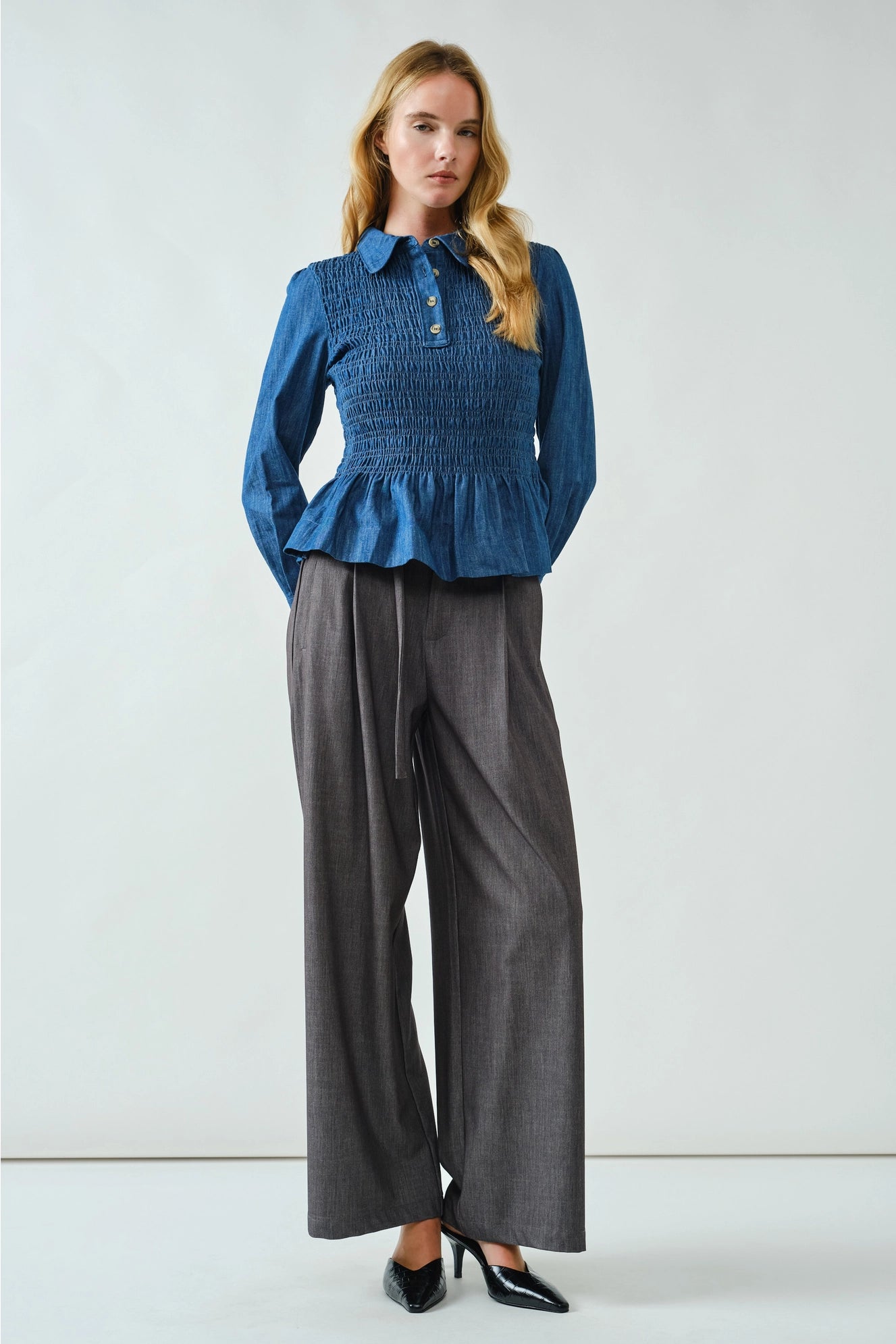 Sloan Wide Leg Denim Trouser