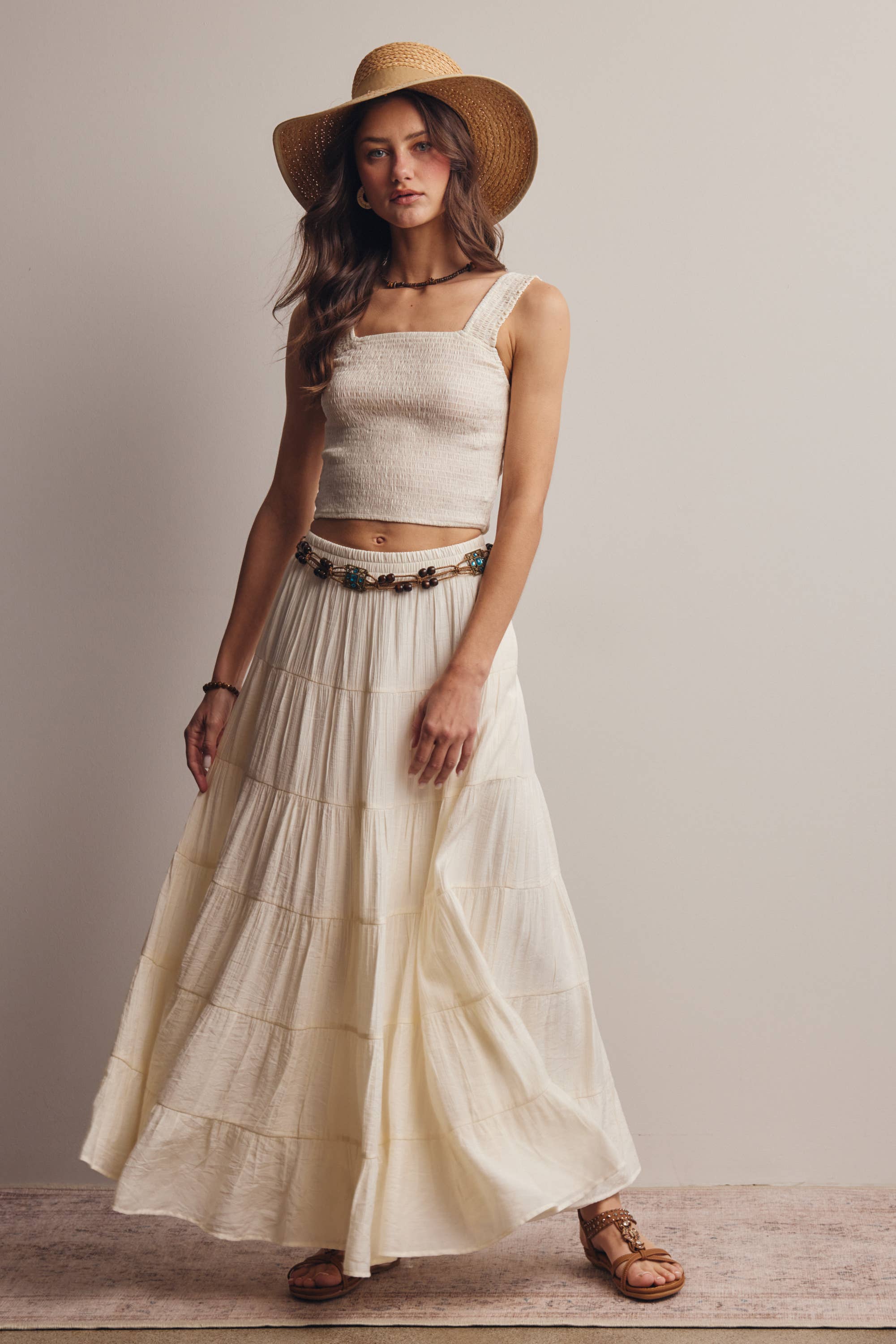 Vera Smocked Crop Tank