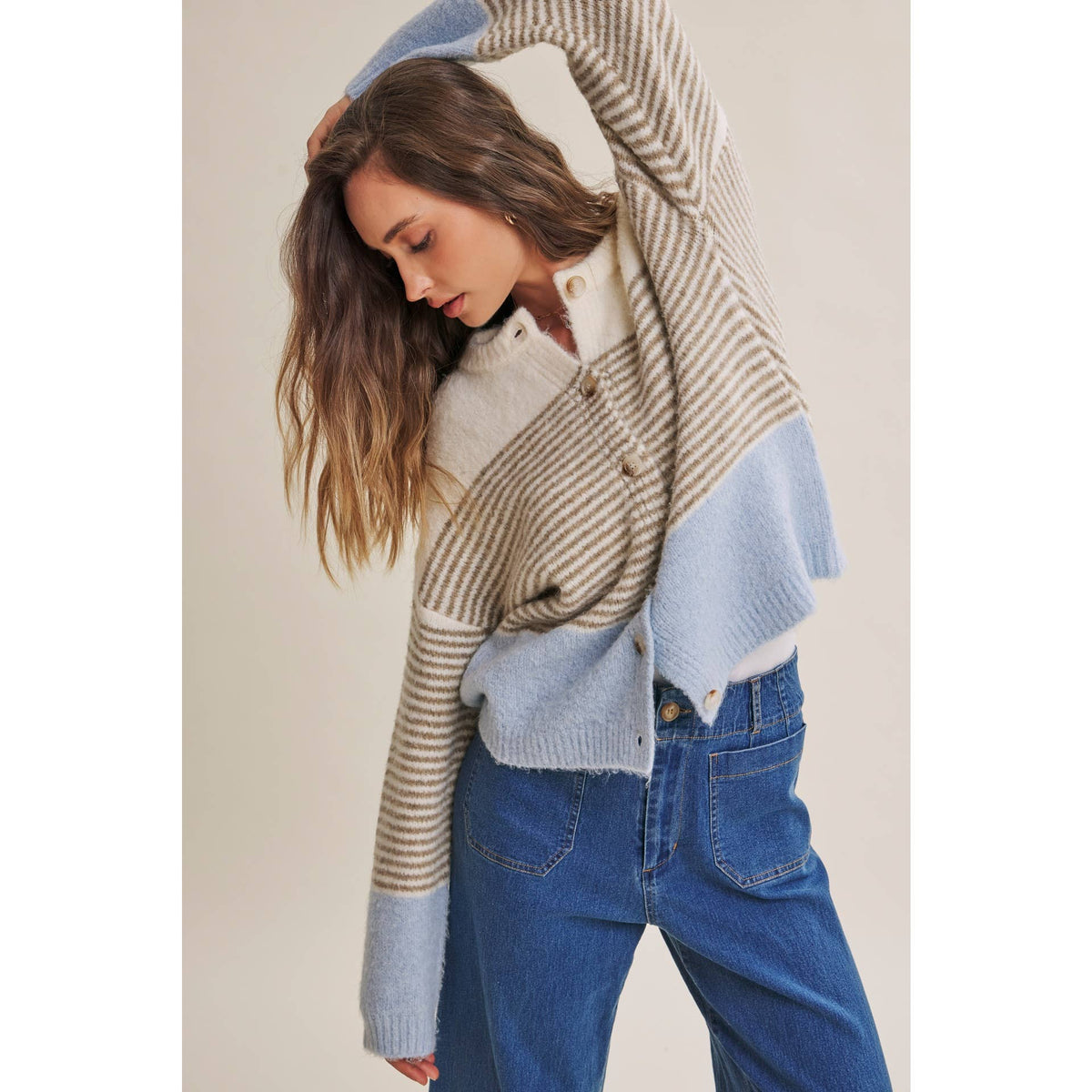 Dakota Striped Colorblock Cardigan