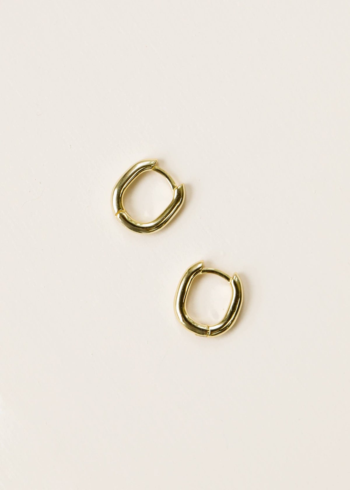 Gold Small Rectangle Hoop