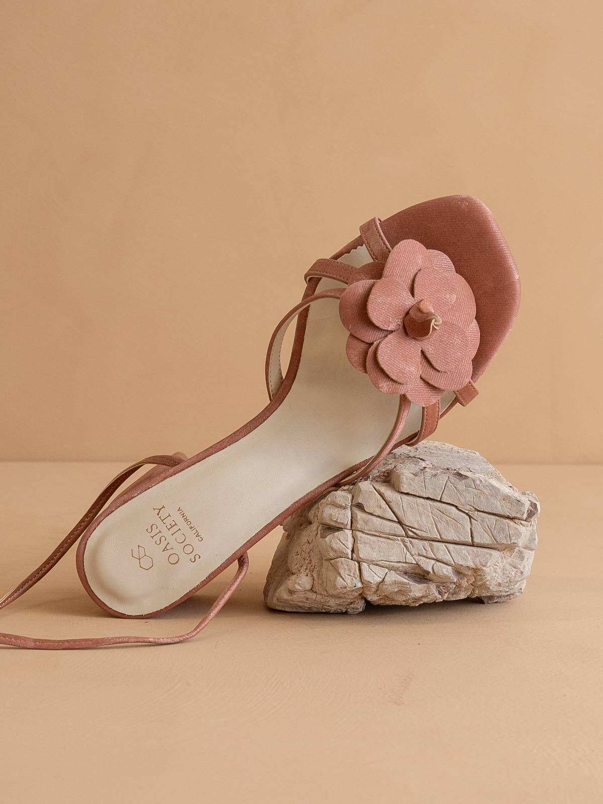 The Roseville Rose | Strappy Lace-Up Rose Heel