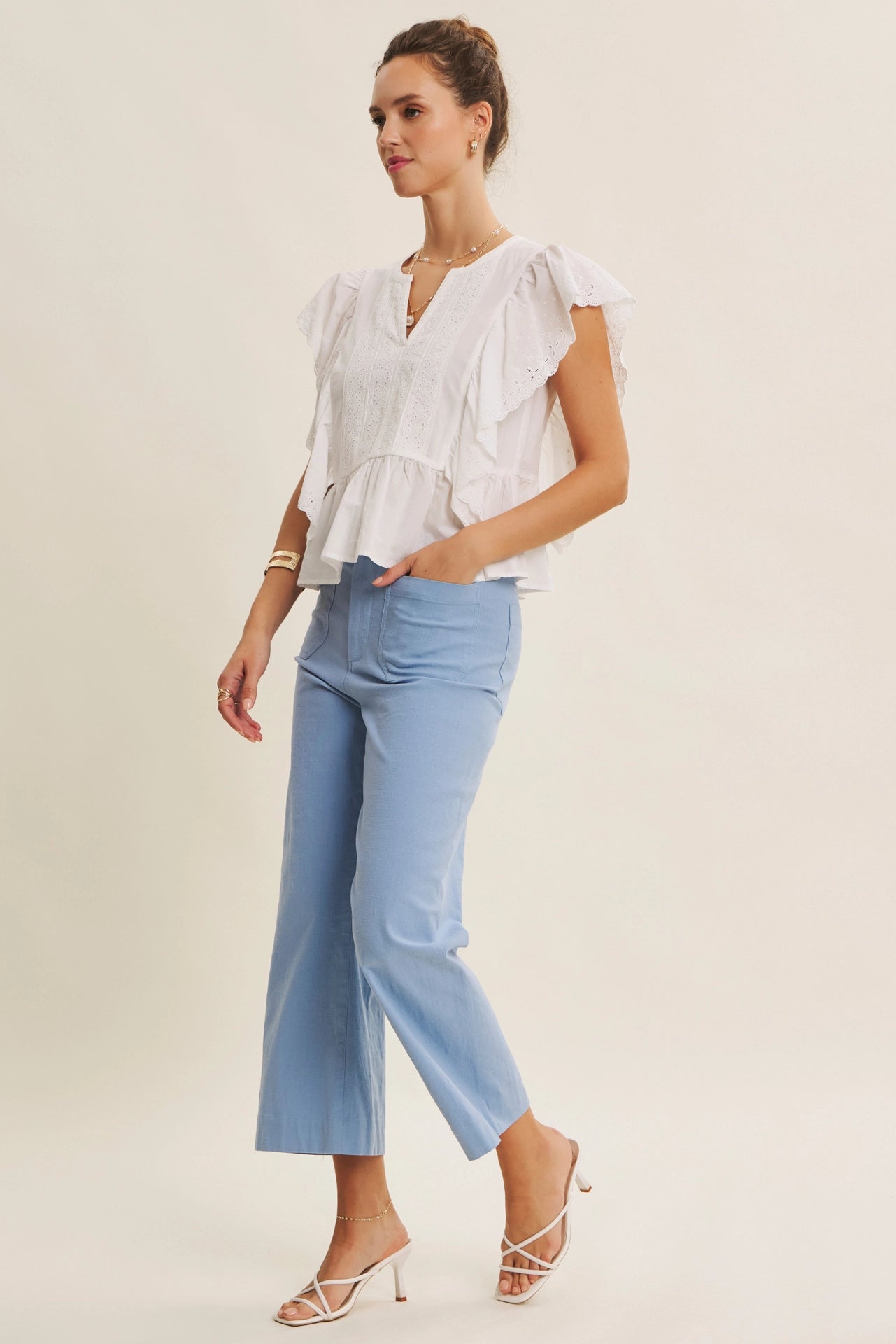 Katie Cotton Linen Crop Pant