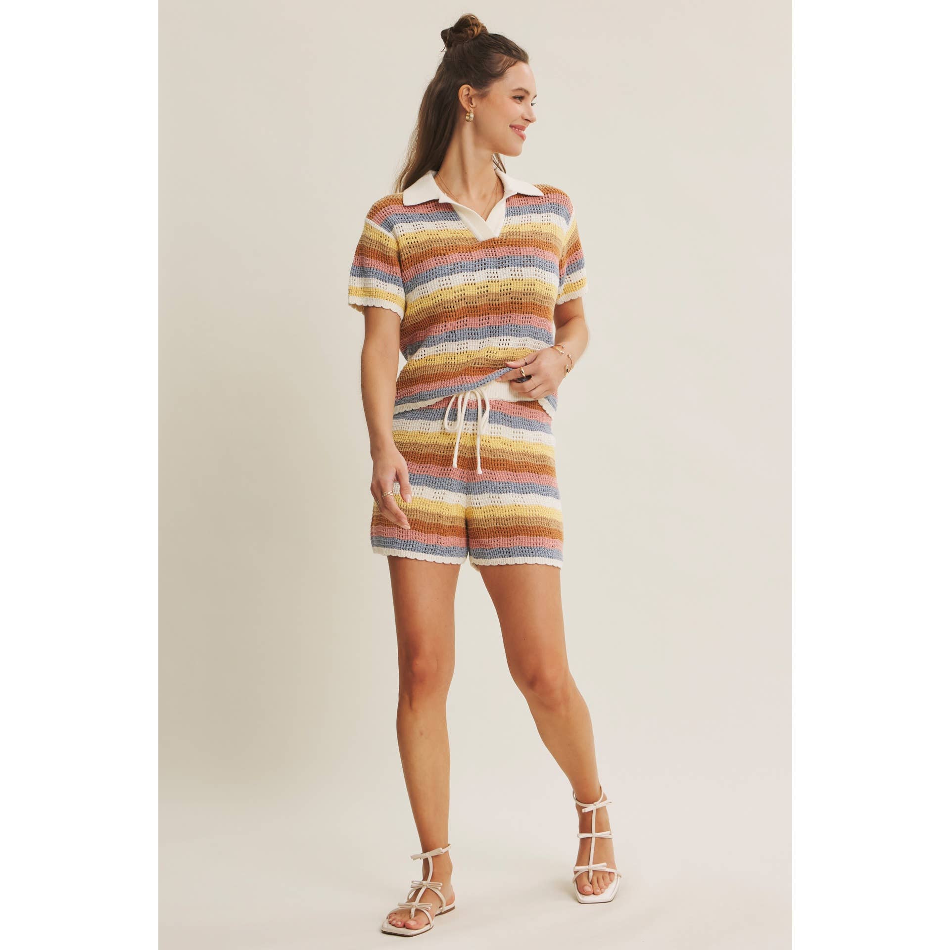 Civana Striped Polo Sweater