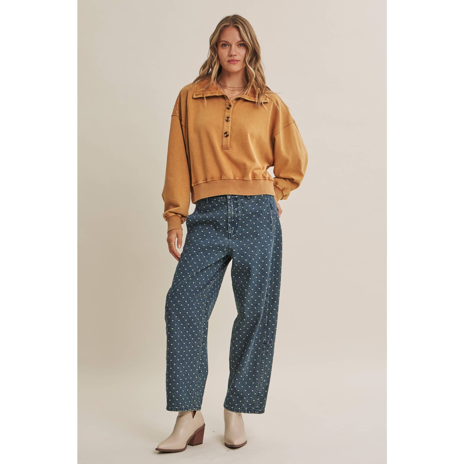Frankie Polka Dot Barrel Jeans