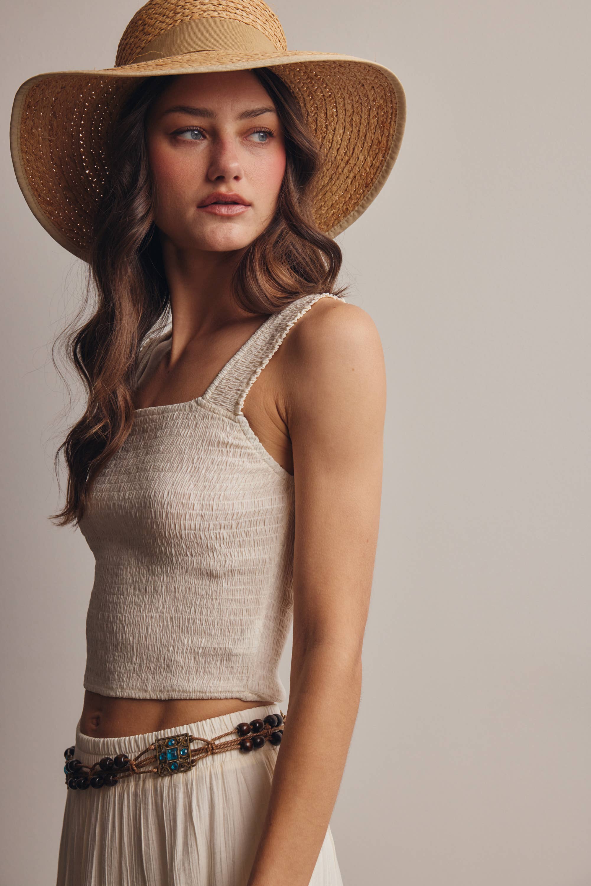 Vera Smocked Crop Tank