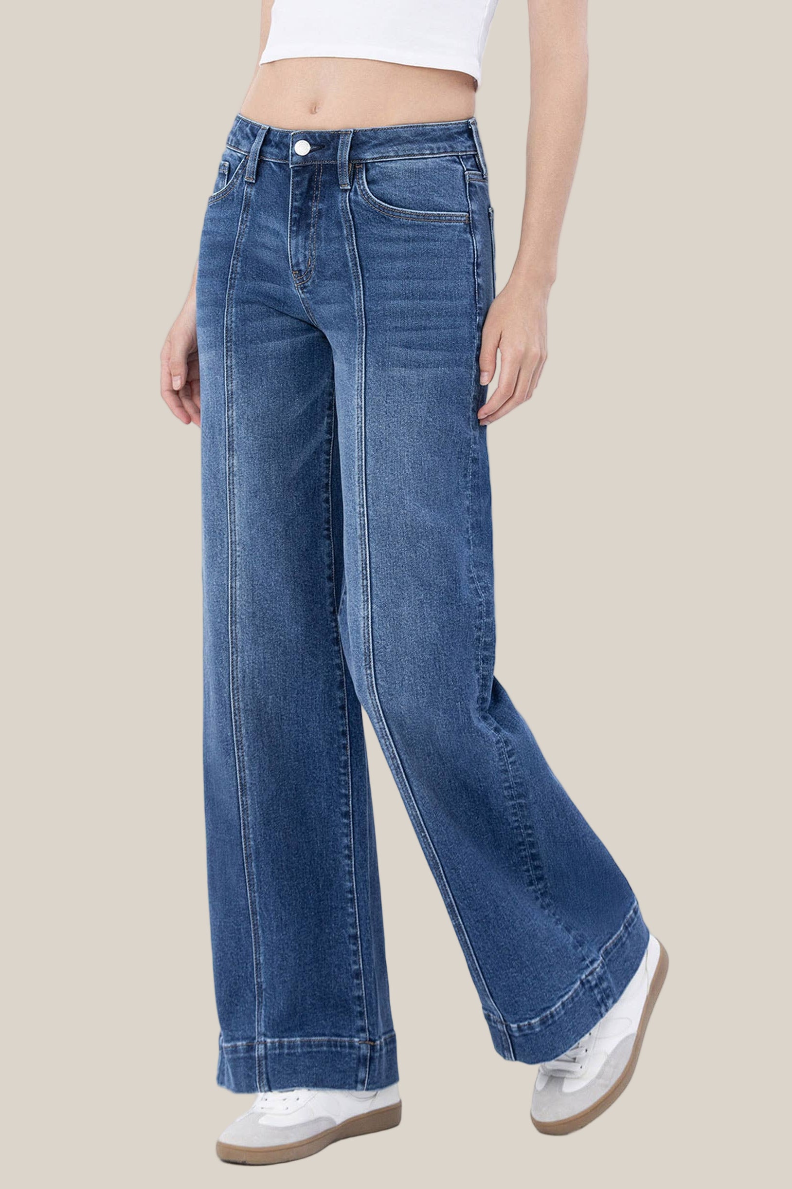 Jackie Seamed Wide Leg Trouser Jean