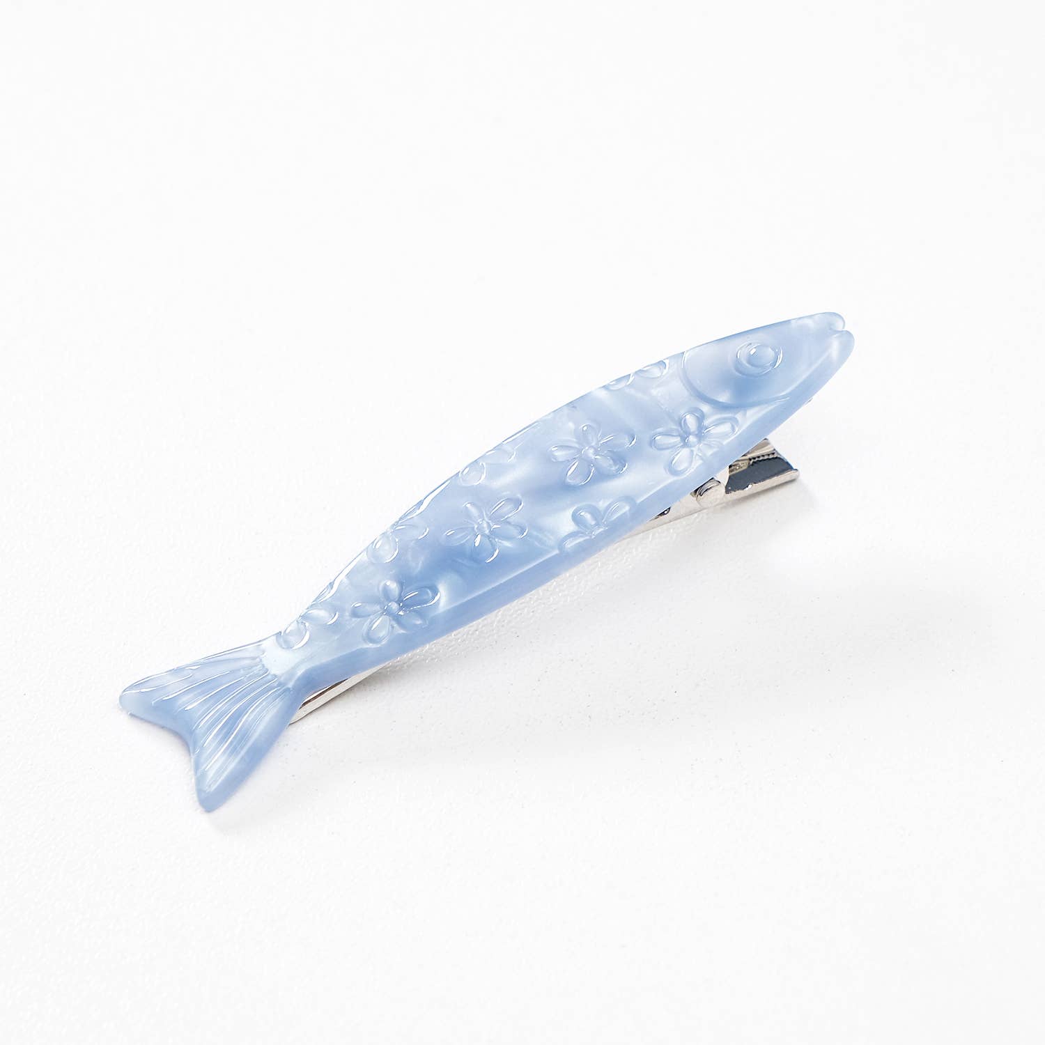Saltwater Floral Sardine Fish Barrette Hair Clip - Small