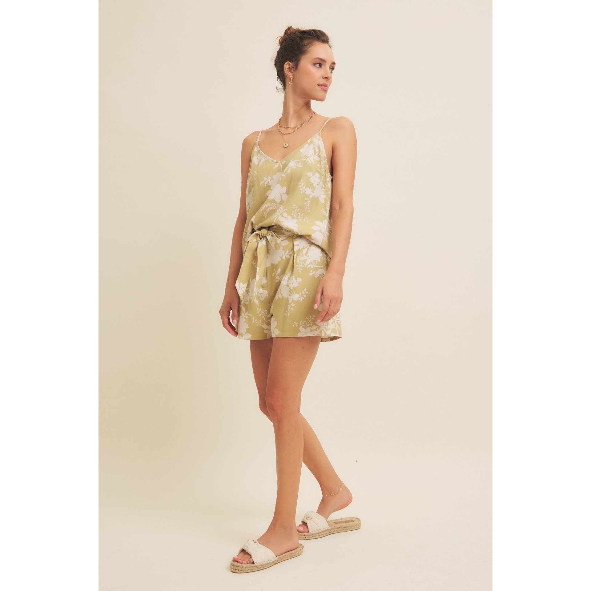 Simone Floral Linen Tank
