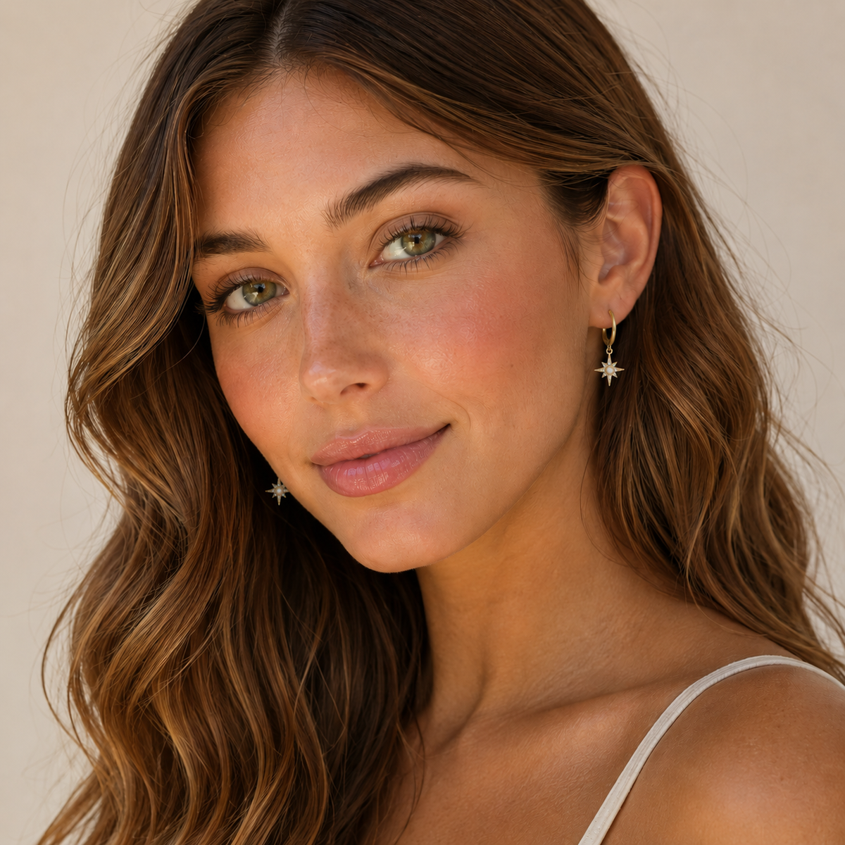Gold Starburst Mini Hoop Earrings