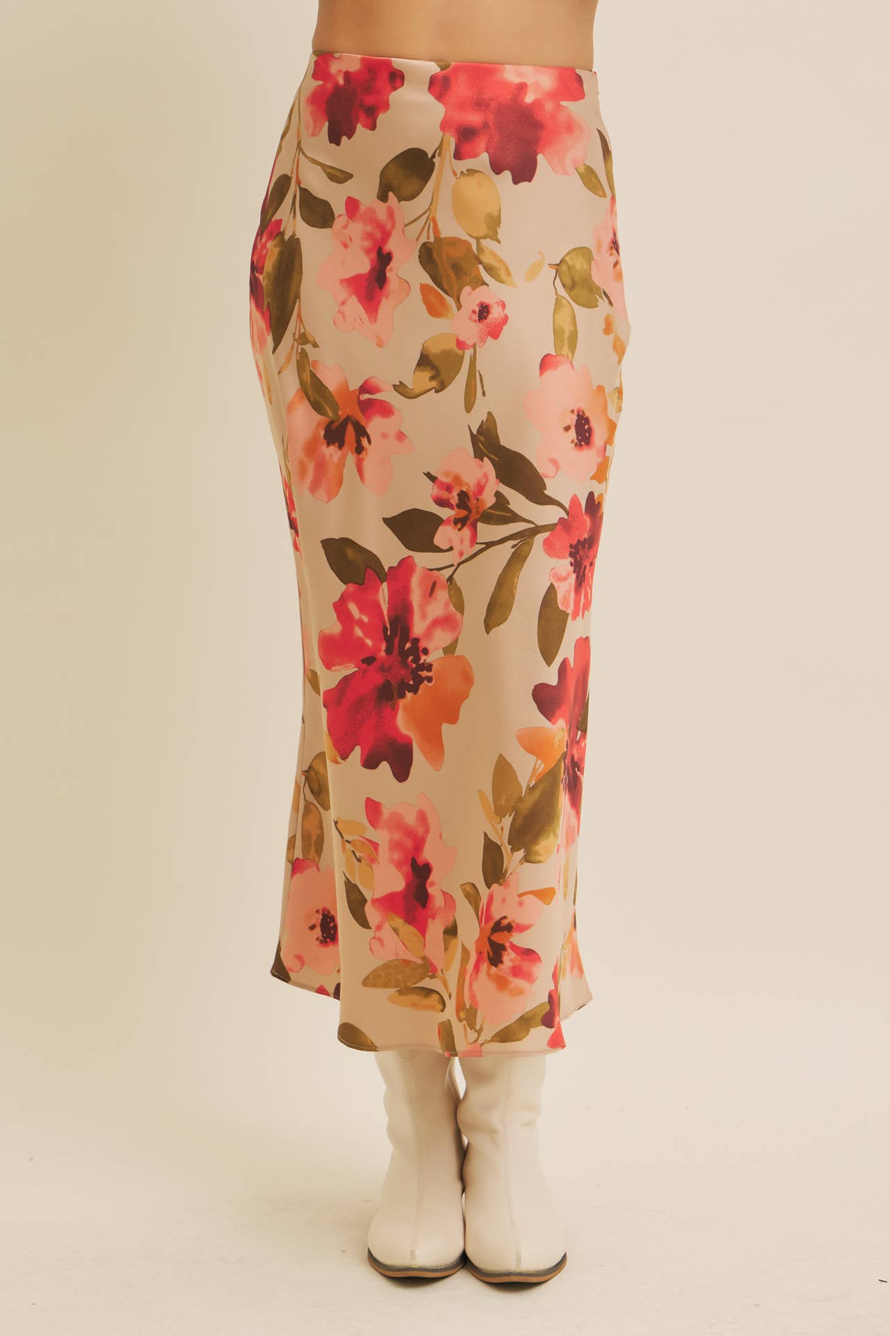 Jocelyn Floral Satin Maxi Skirt