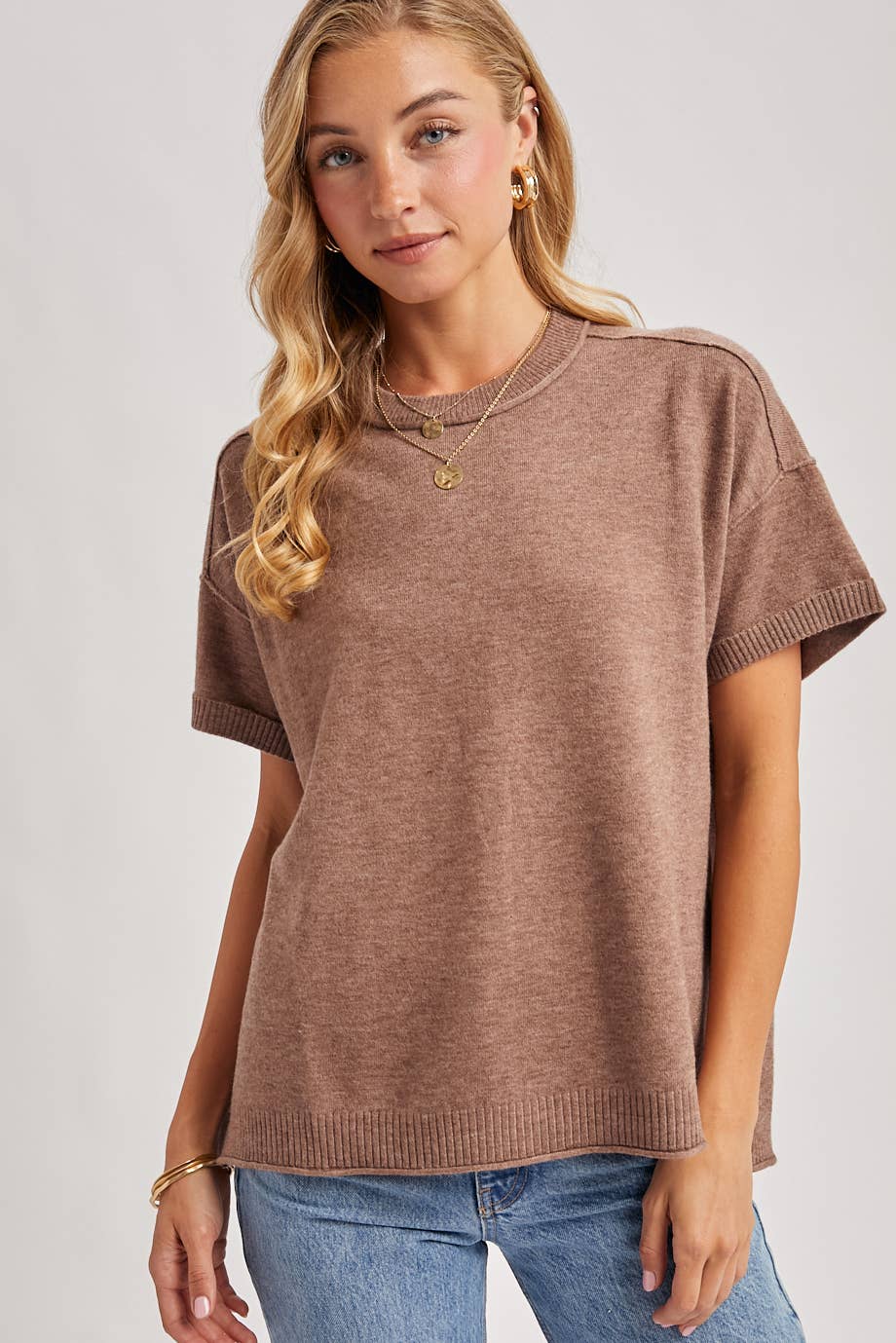 Cassie Crewneck Knit Tee