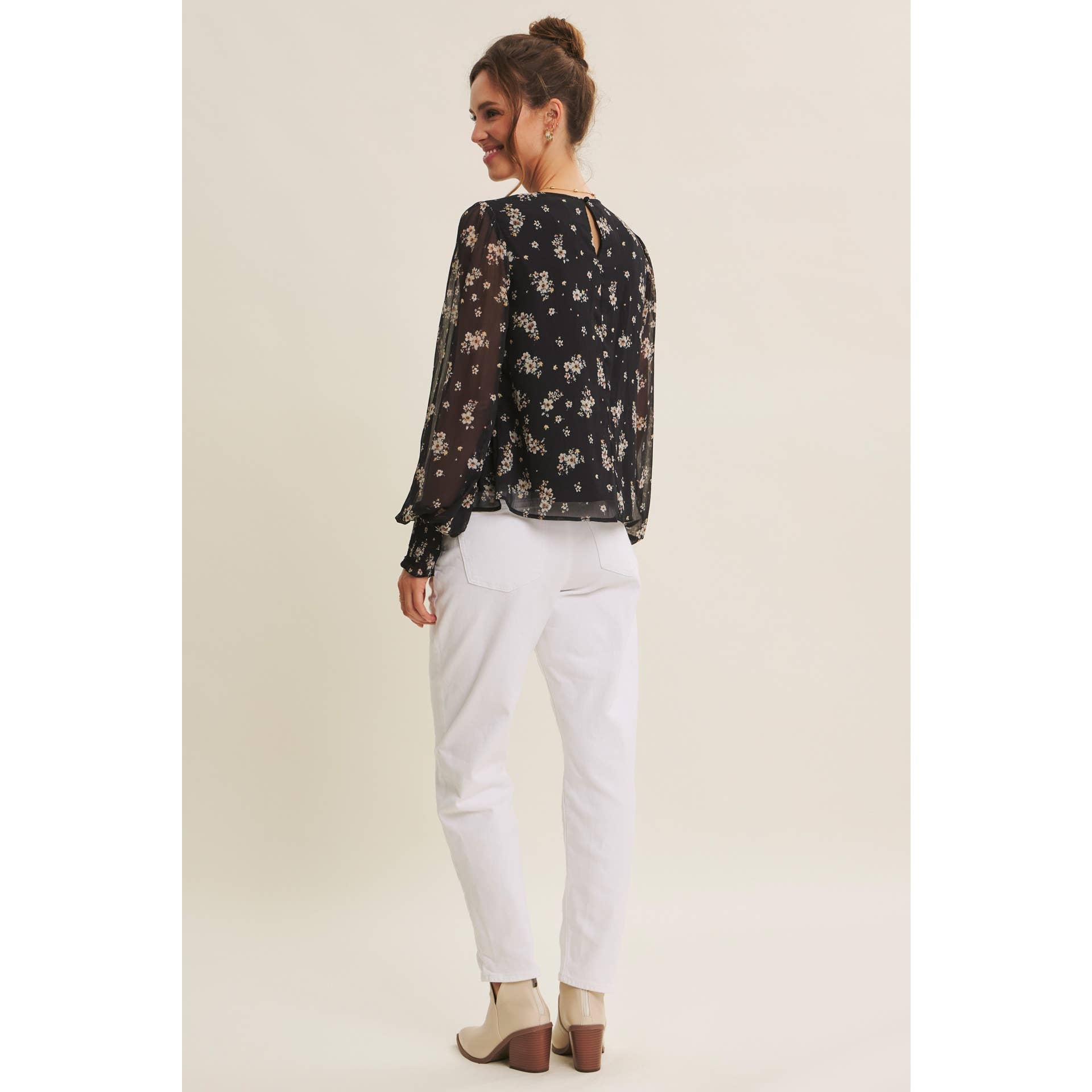 Jaime Smocked Floral Blouse