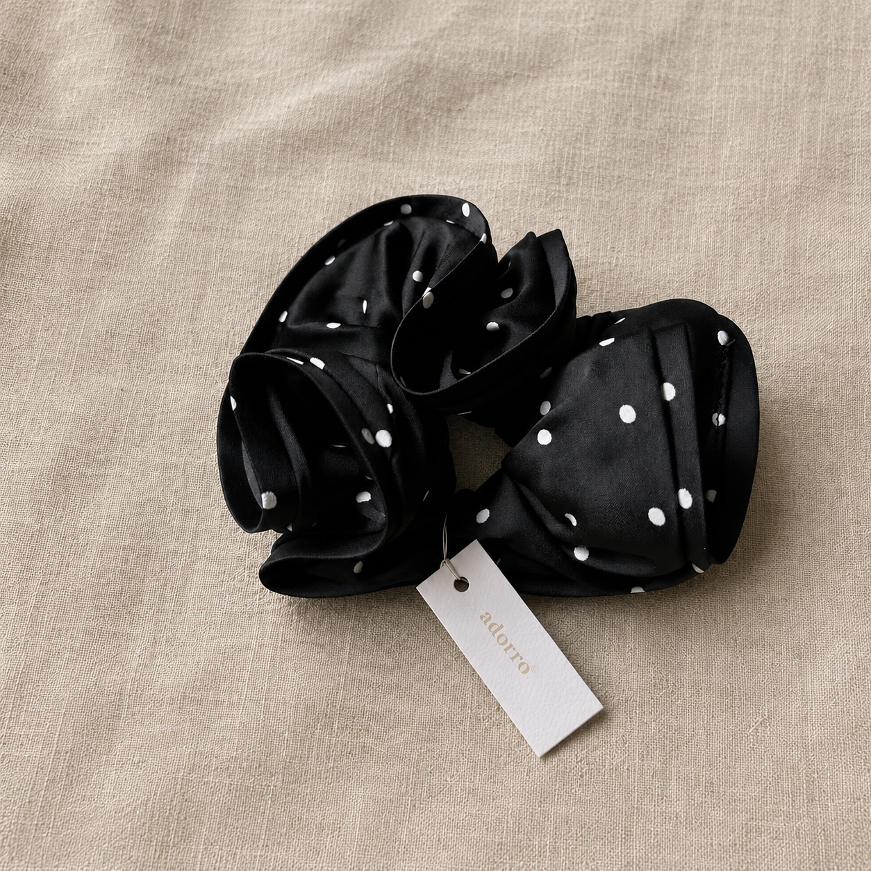 Polka Dot Satin Mega Scrunchies