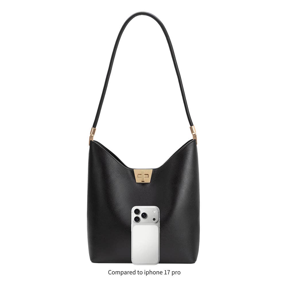 Billie Black Recycled Vegan Leather Tote Bag