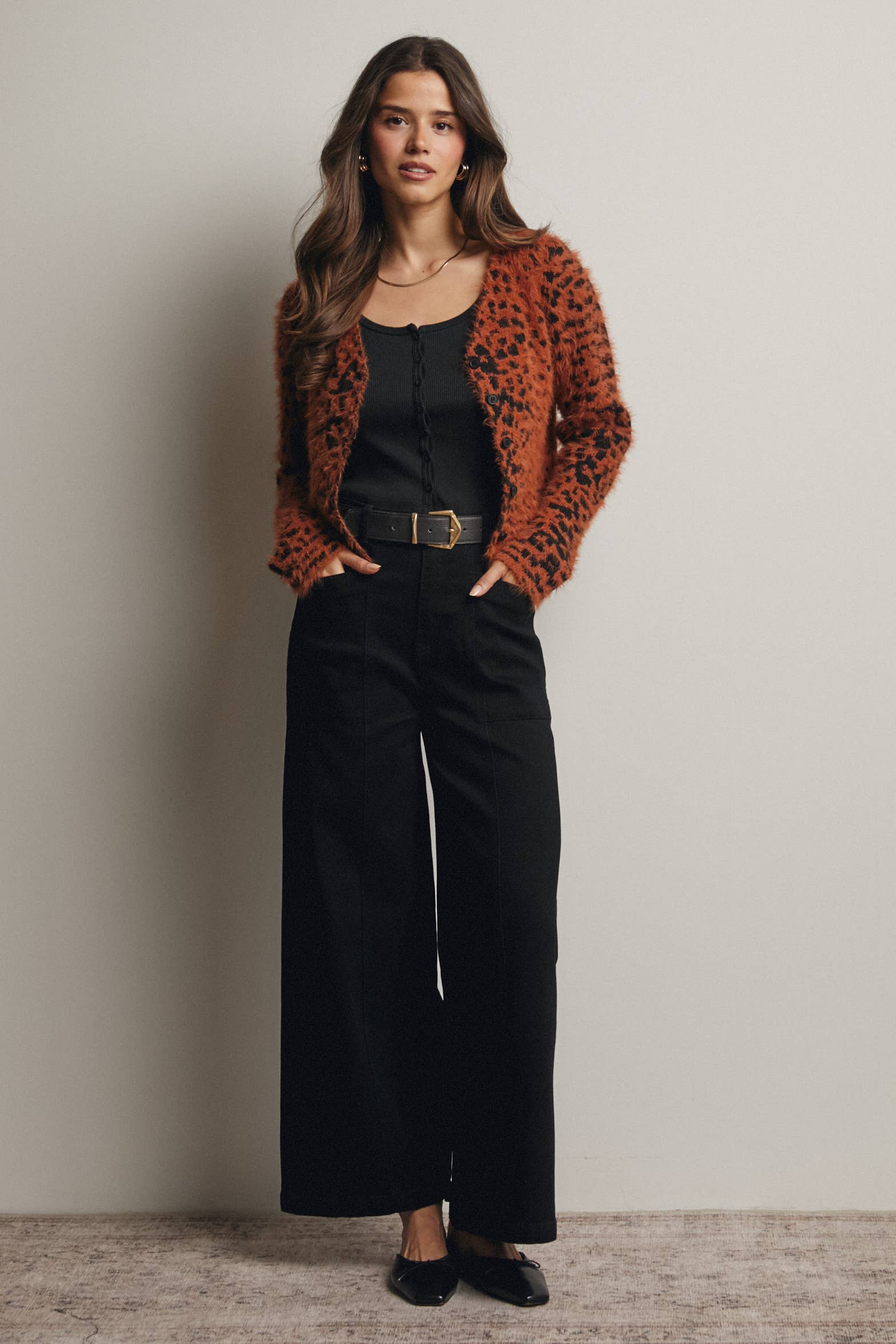 Caroline Wide-Leg Stretch Denim Pants