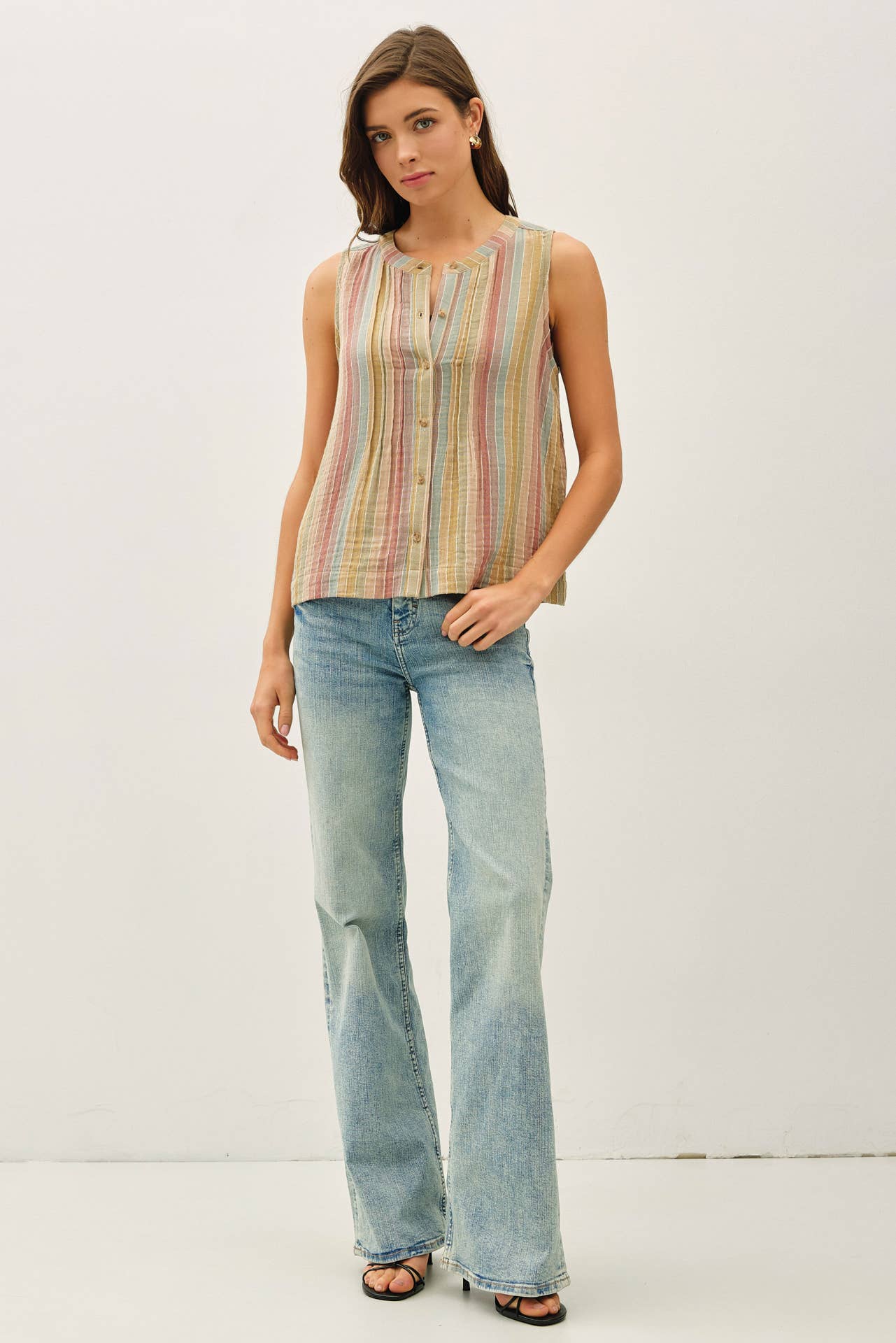 Sandra Striped Gauze Tank