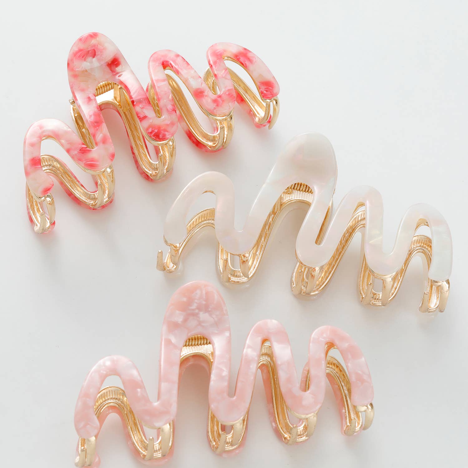 Willow Rosé Metal Large Squiggle Claw Clip
