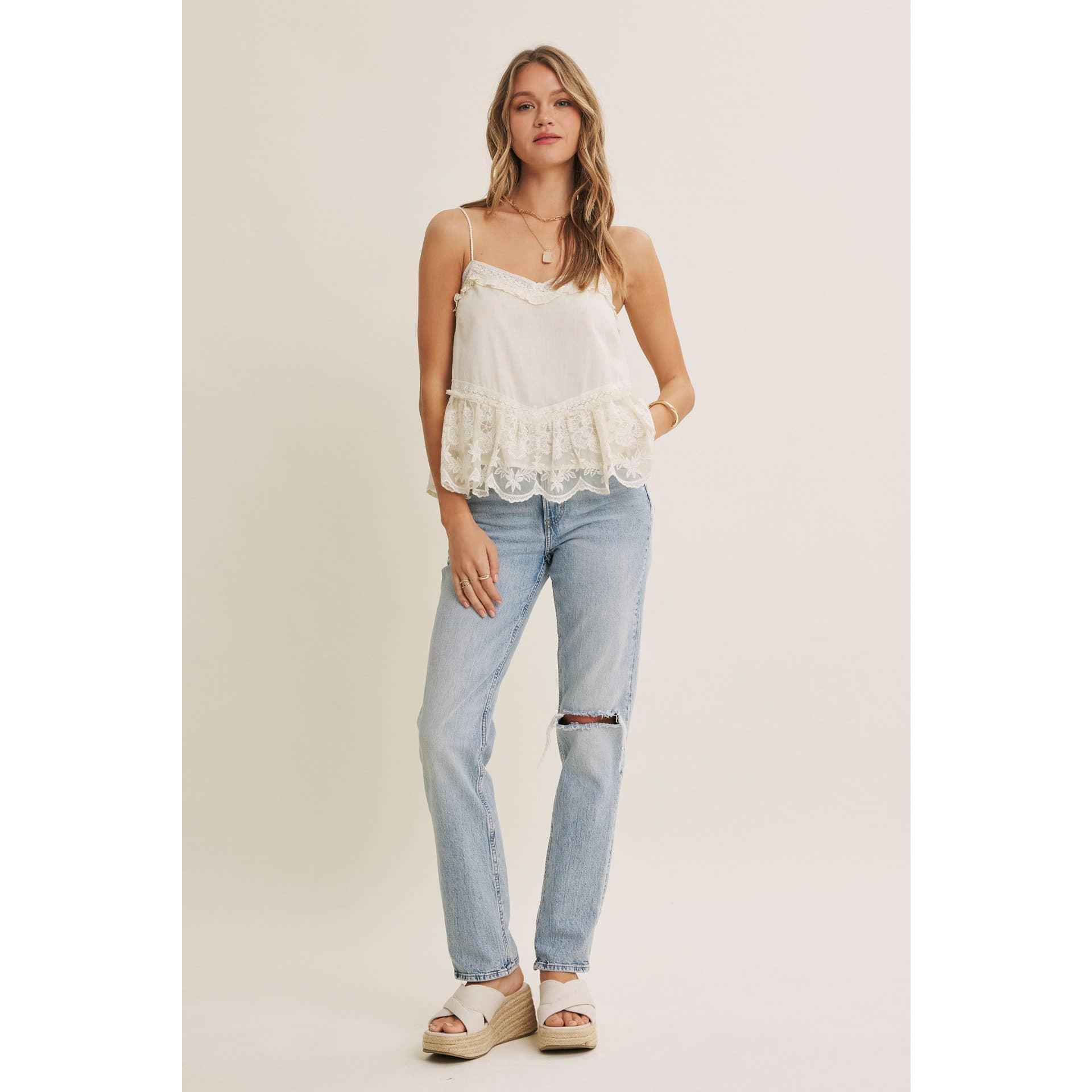 Vanessa Lace Flare Tank