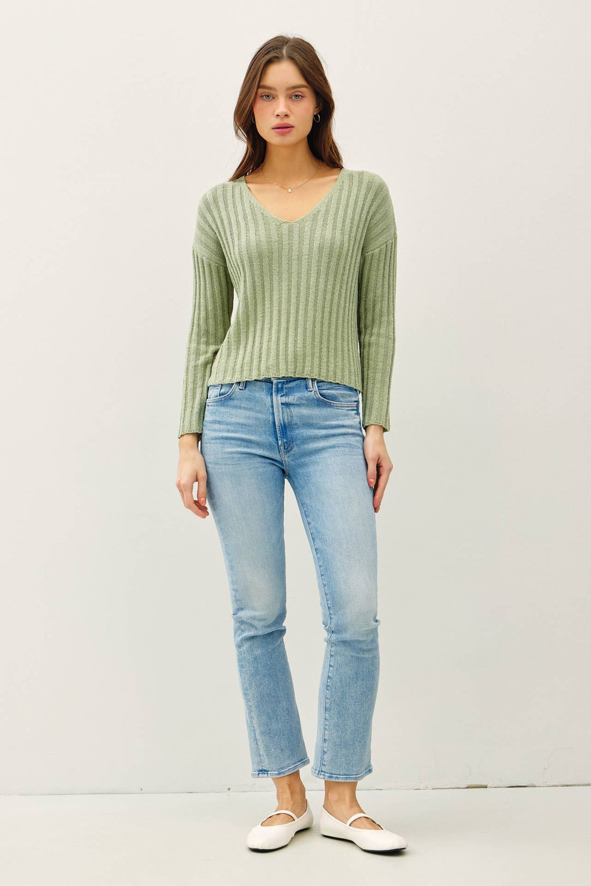 Verity Ribbed V Neck Sweater