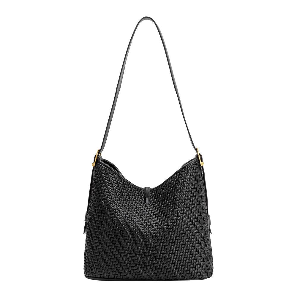 Thalia Black Recycled Vegan Leather Tote Bag