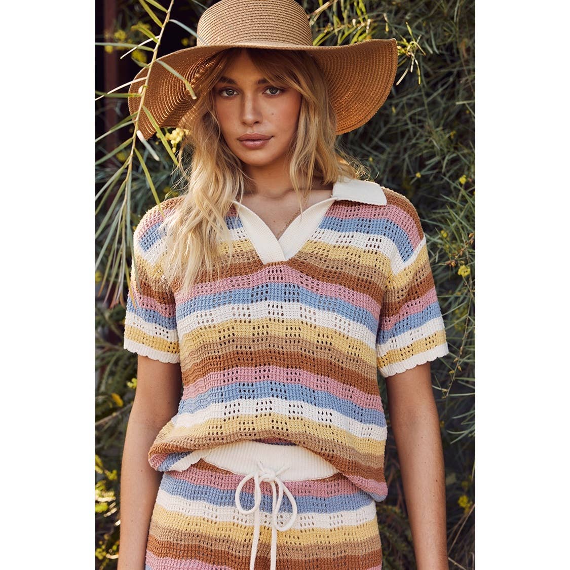 Civana Striped Polo Sweater