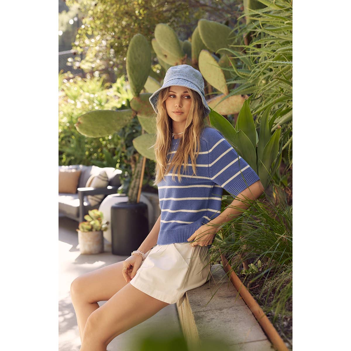 Claudia Striped Sweater Tee