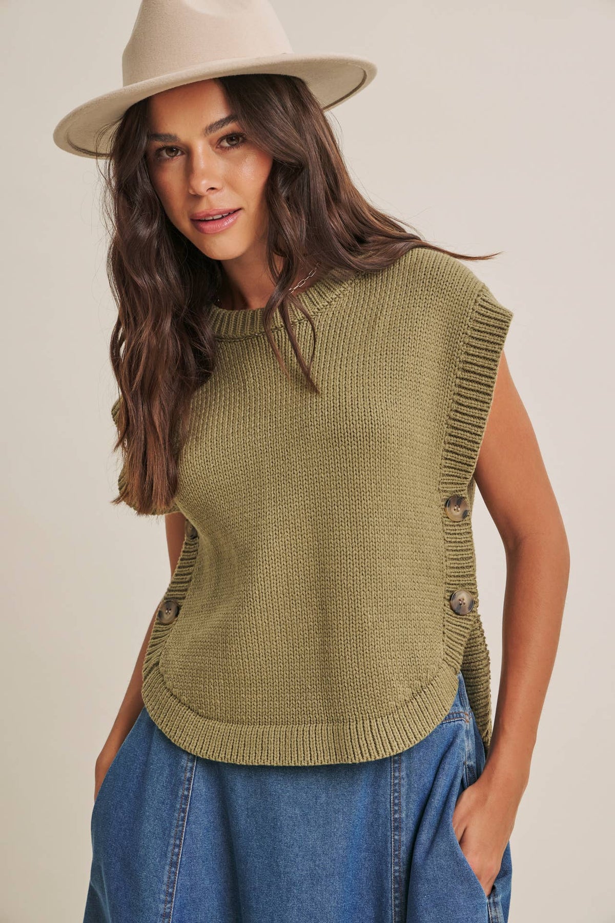 Ellie Denim Paneled Midi Skirt