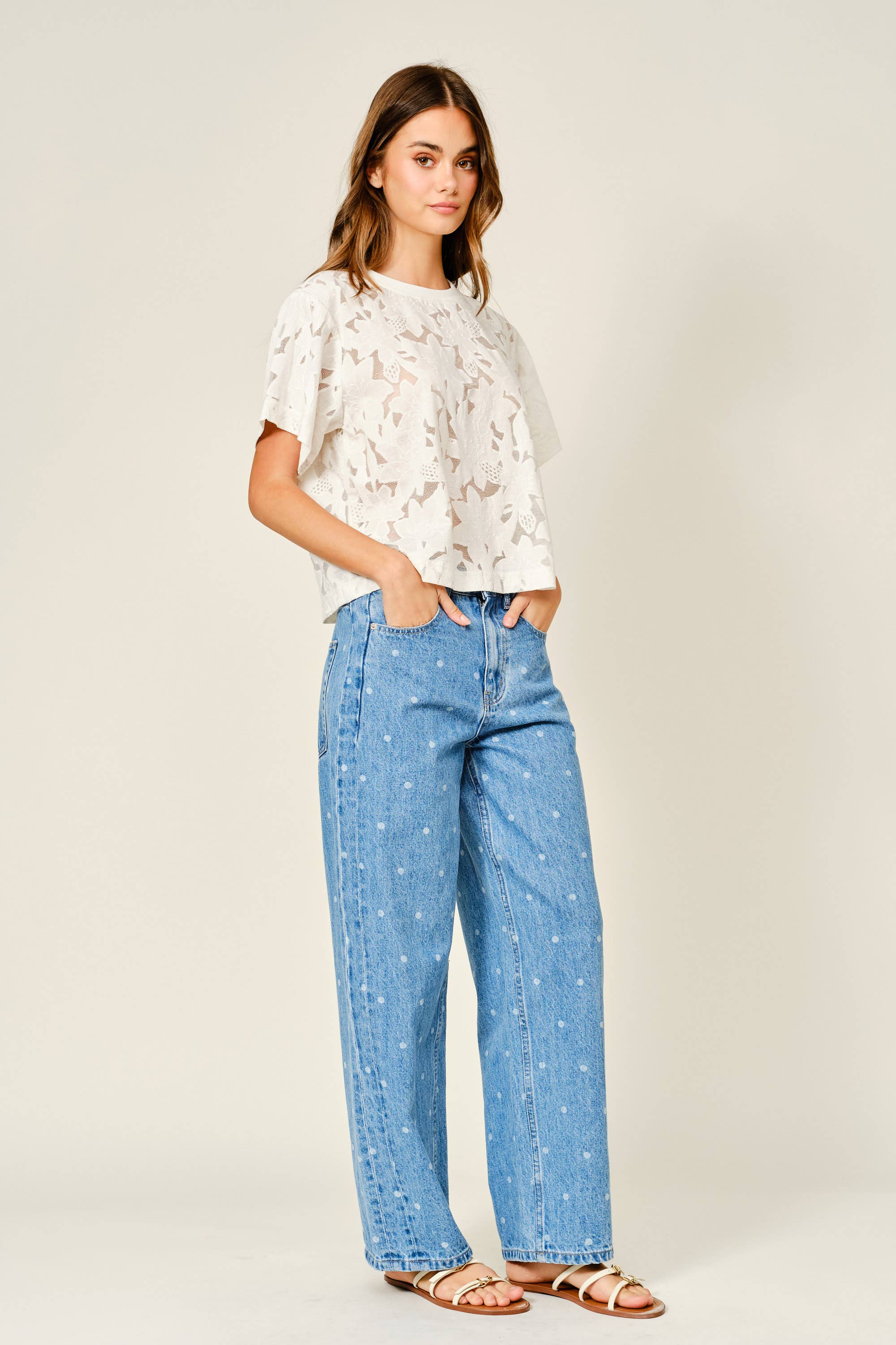 Kaylee Mesh Lace Floral Tee