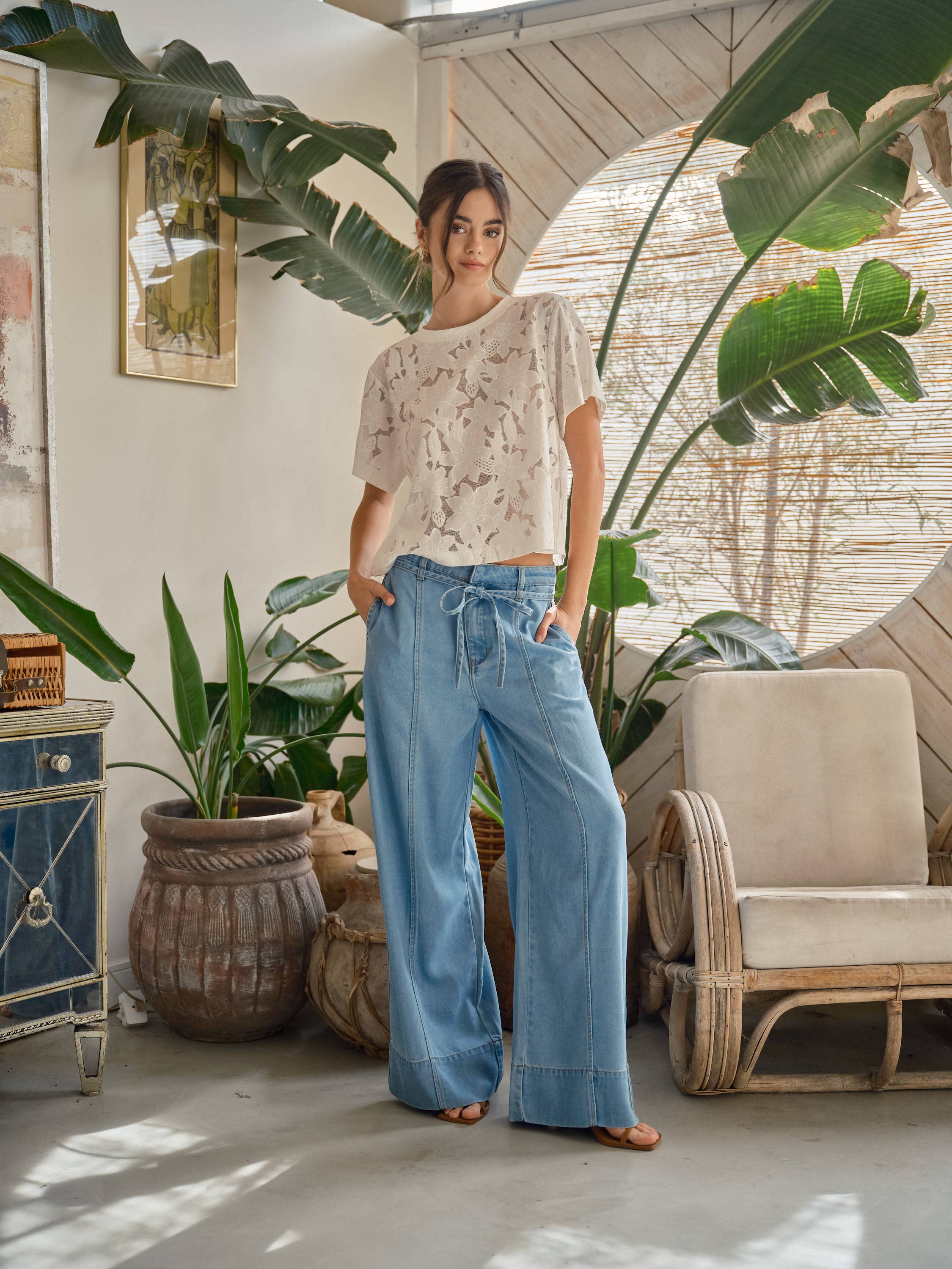 Kaylee Mesh Lace Floral Tee