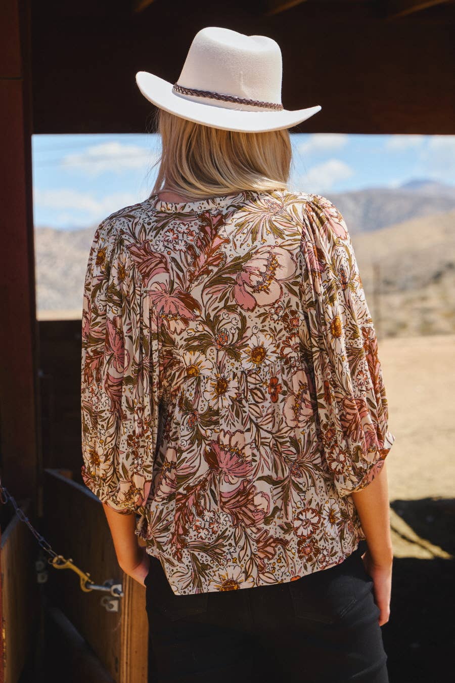 Phoebe Floral Peasant Blouse