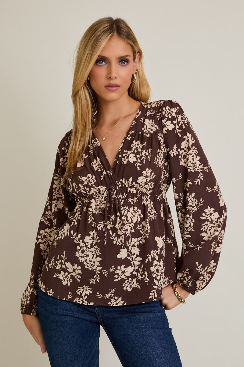 Shea Front Tie Floral Top