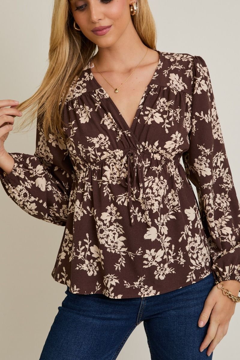 Shea Front Tie Floral Top