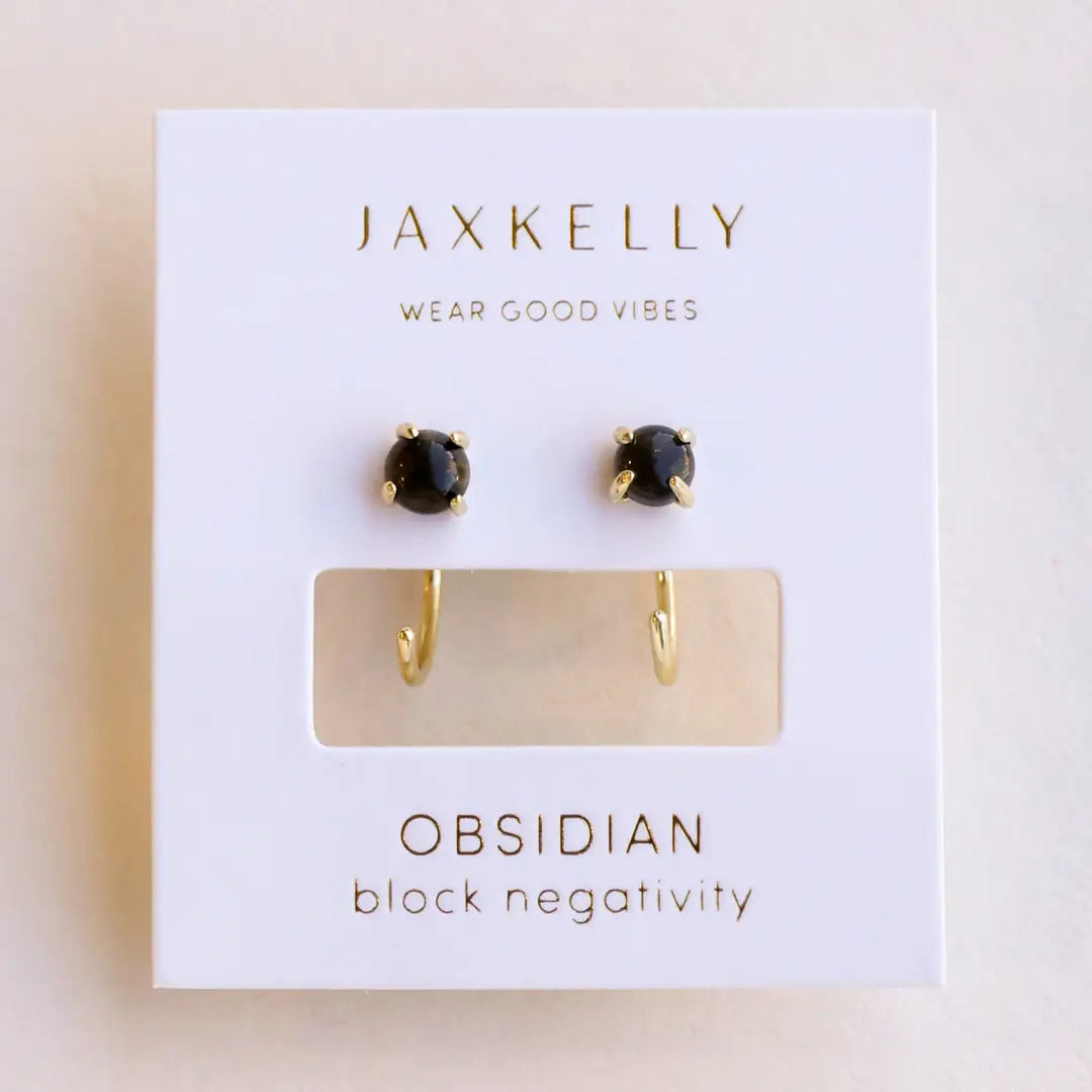 Gemstone Huggie Earrings