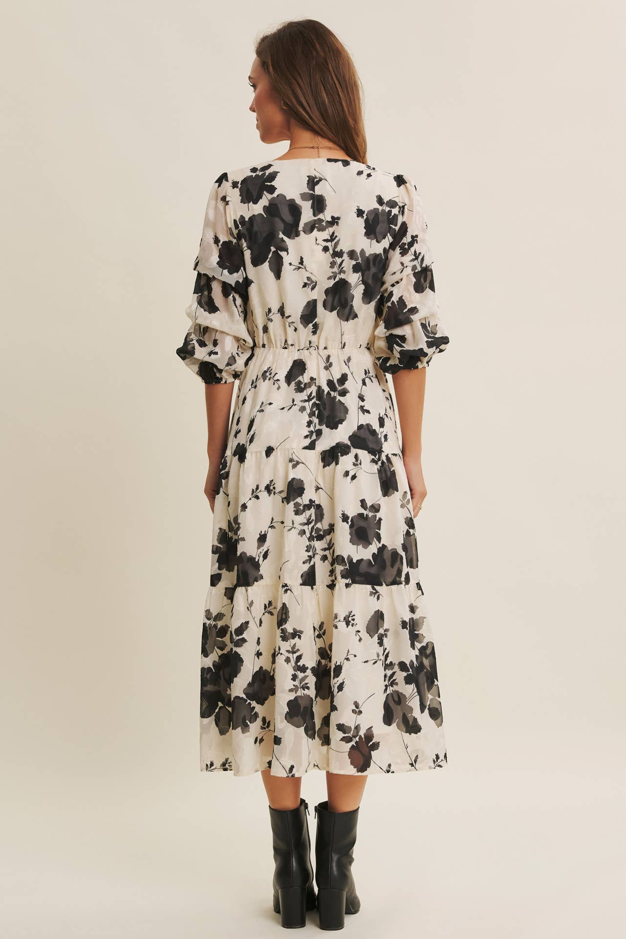 Lauren Jacquard Floral Maxi Dress