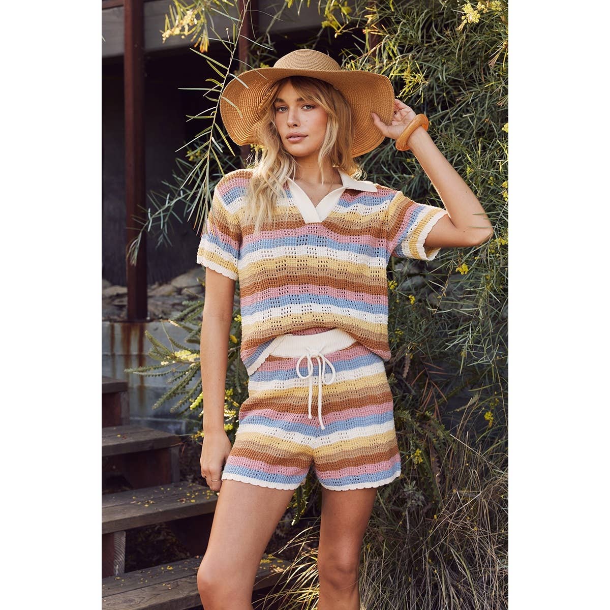 Civana Striped Sweater Shorts