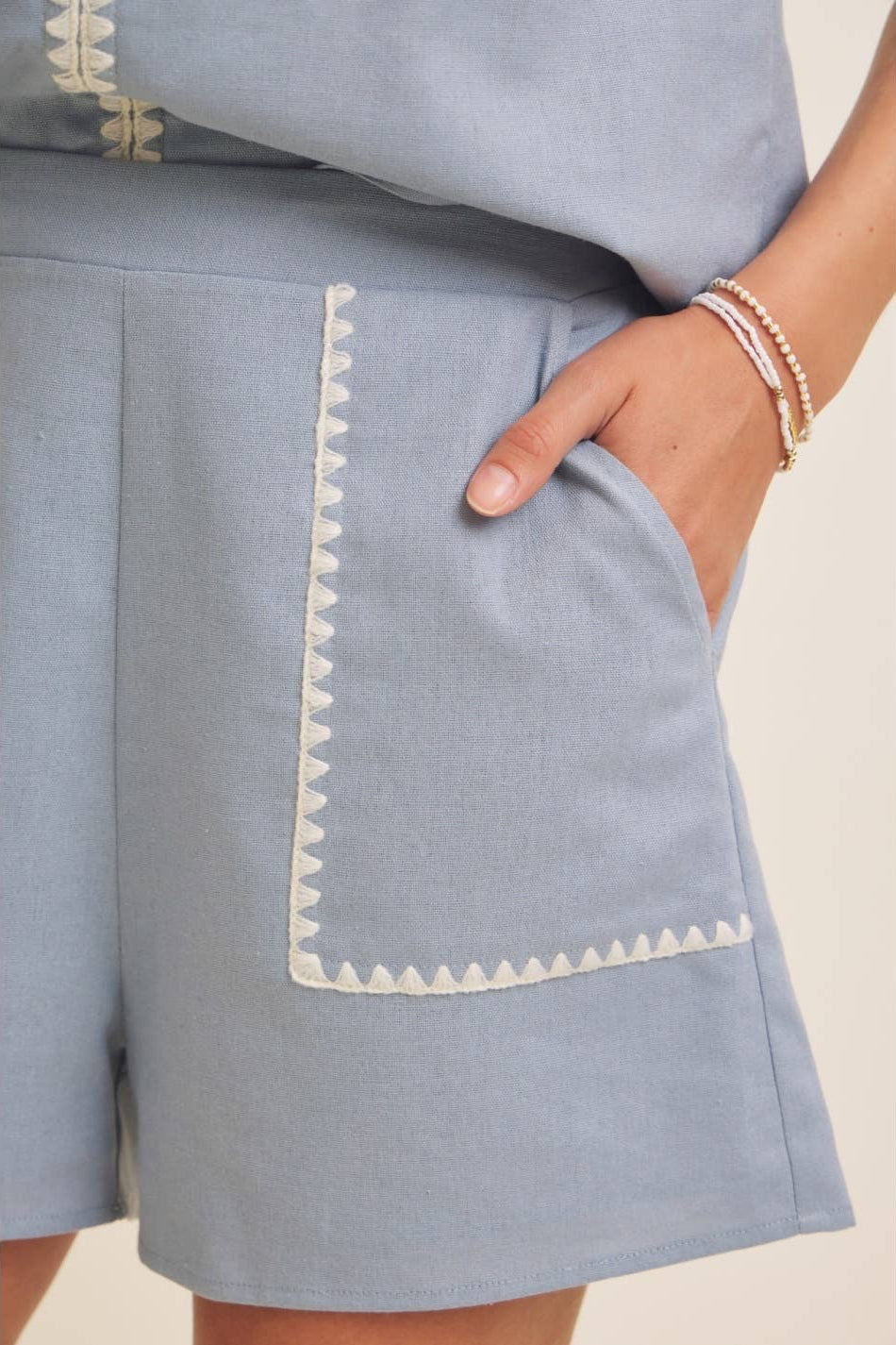 Riley Embroidered Linen Shorts