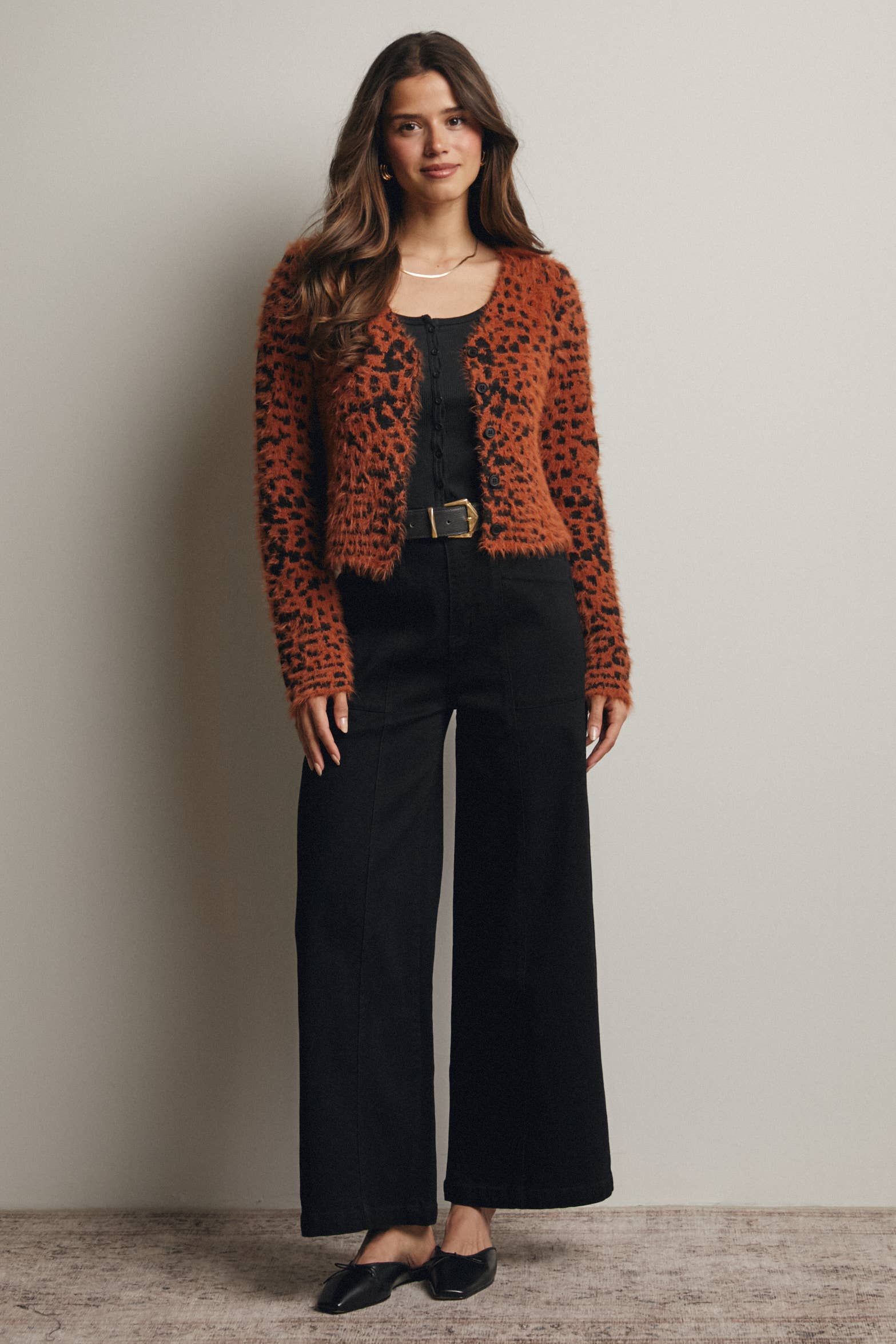Caroline Wide-Leg Stretch Denim Pants