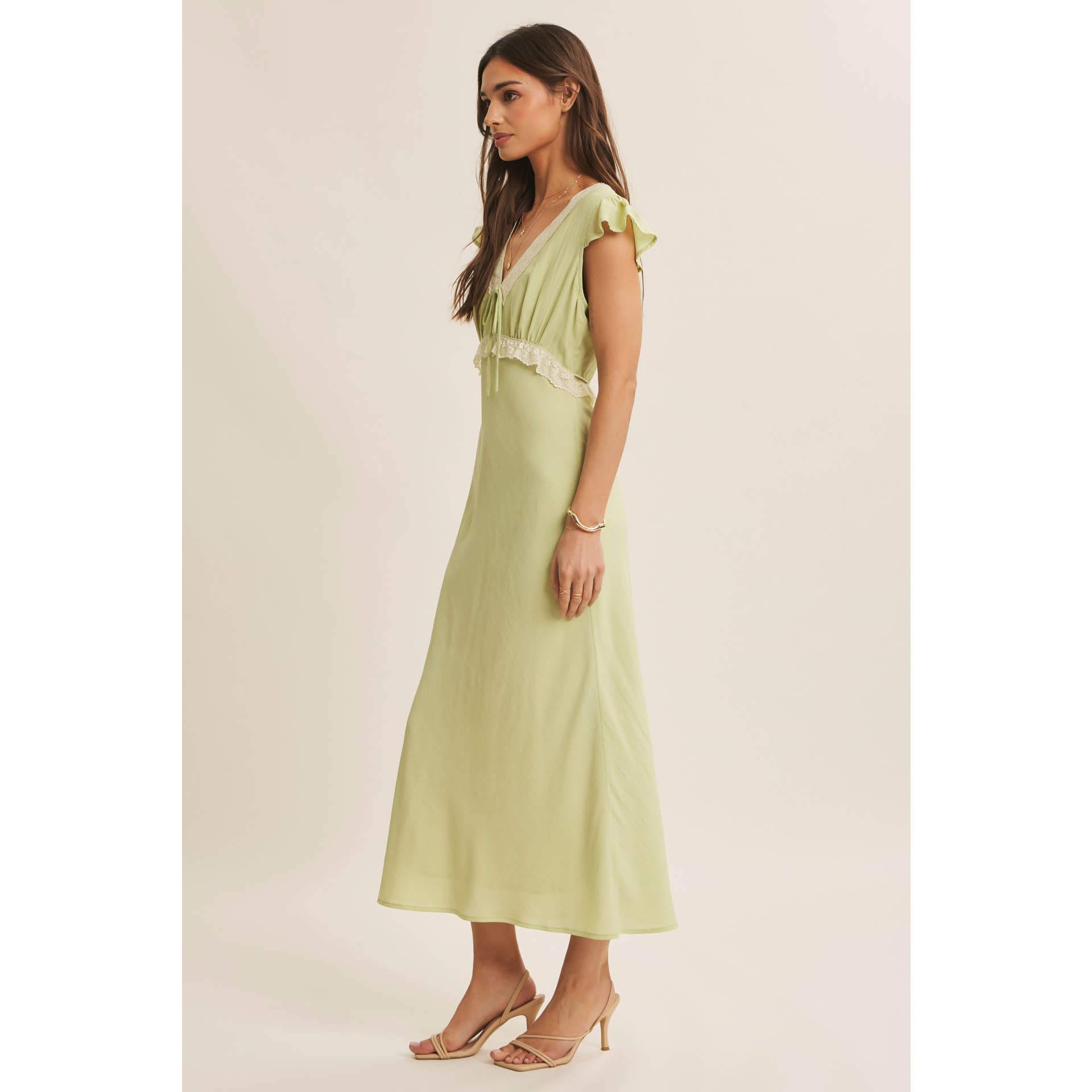 Lori Lace Trimmed Midi Dress